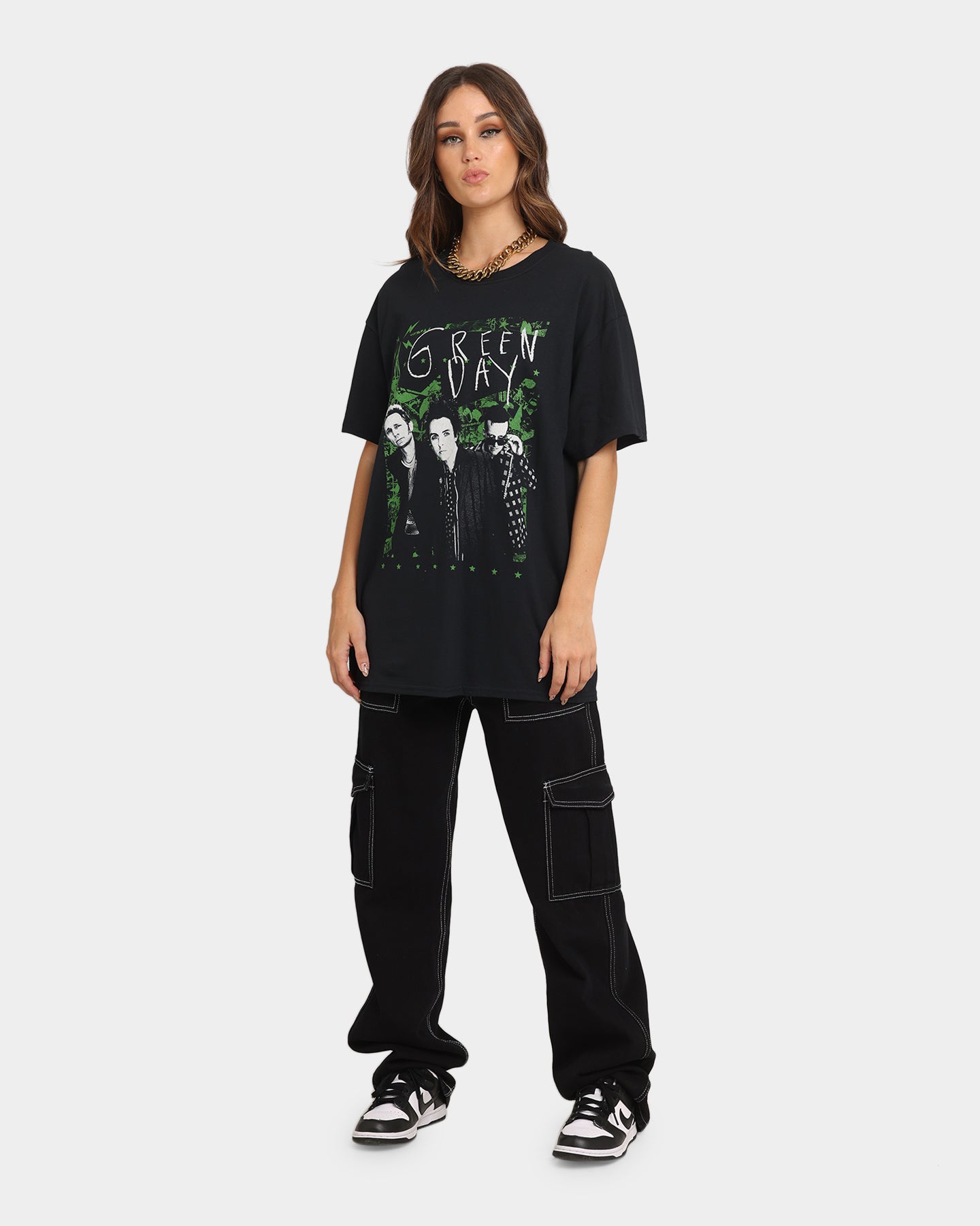 Green Day Green Lean T-Shirt Black Style001