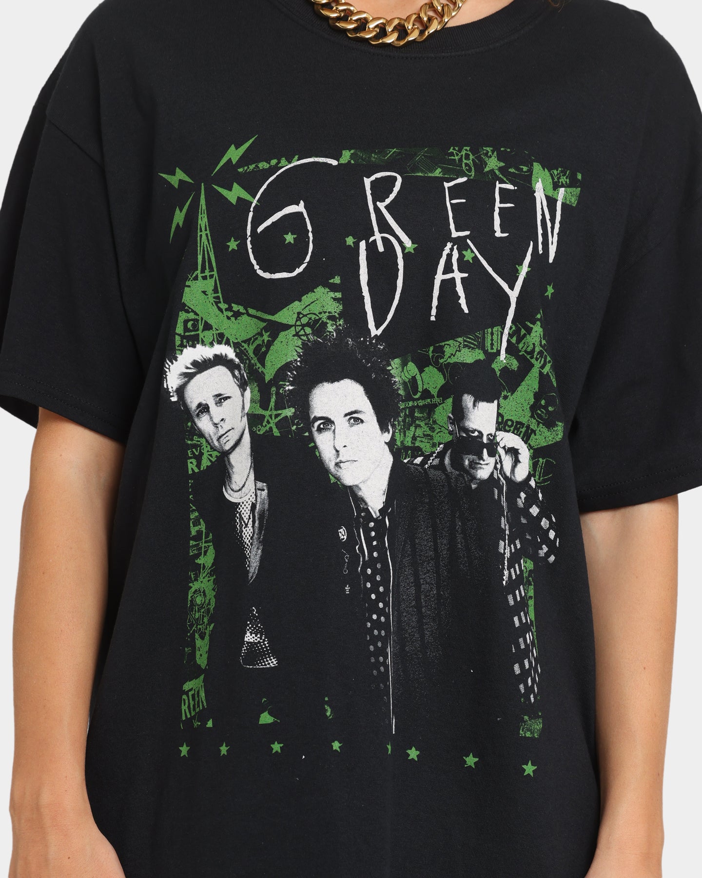 Green Day Green Lean T-Shirt Black Style001