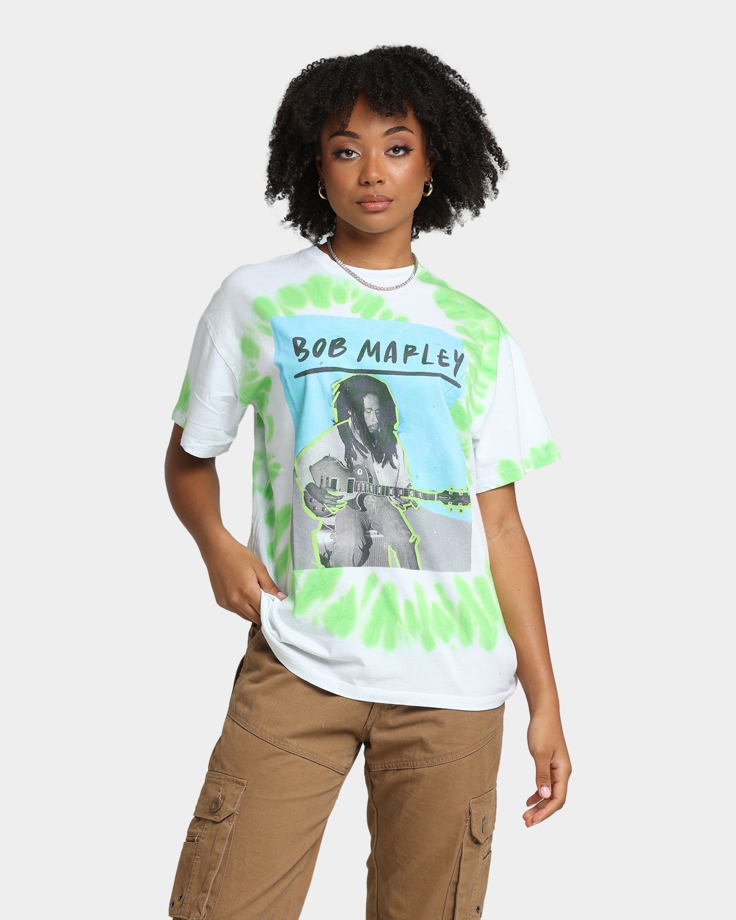 Bob Marley Photo Tie Dye T-Shirt White Style001