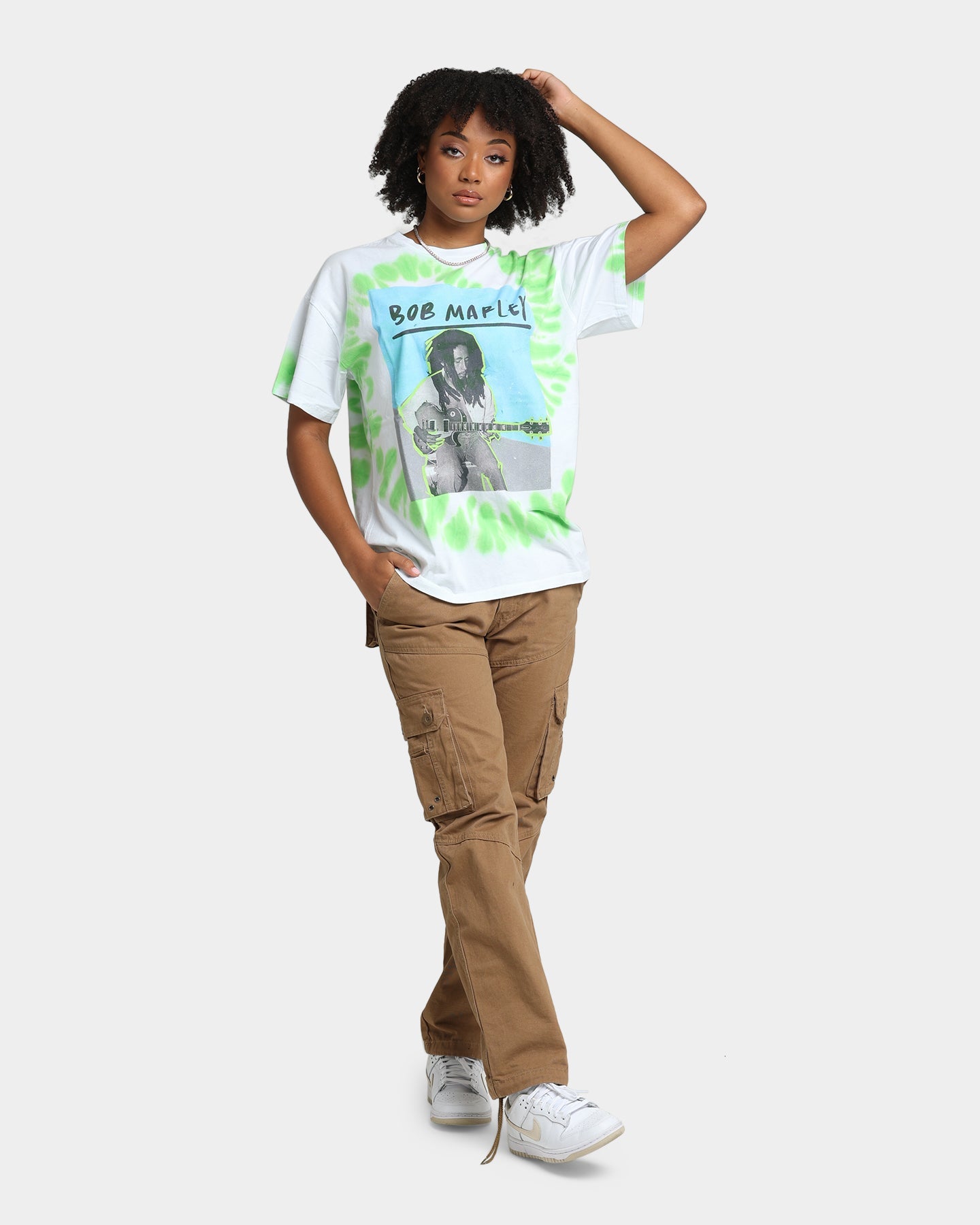 Bob Marley Photo Tie Dye T-Shirt White Style001