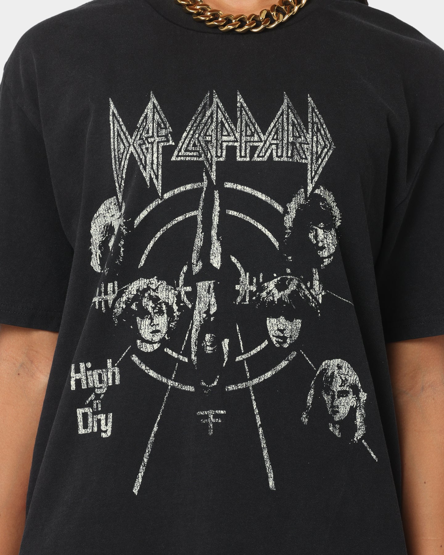 Def Leppard High N Dry T-Shirt Black Wash Style001