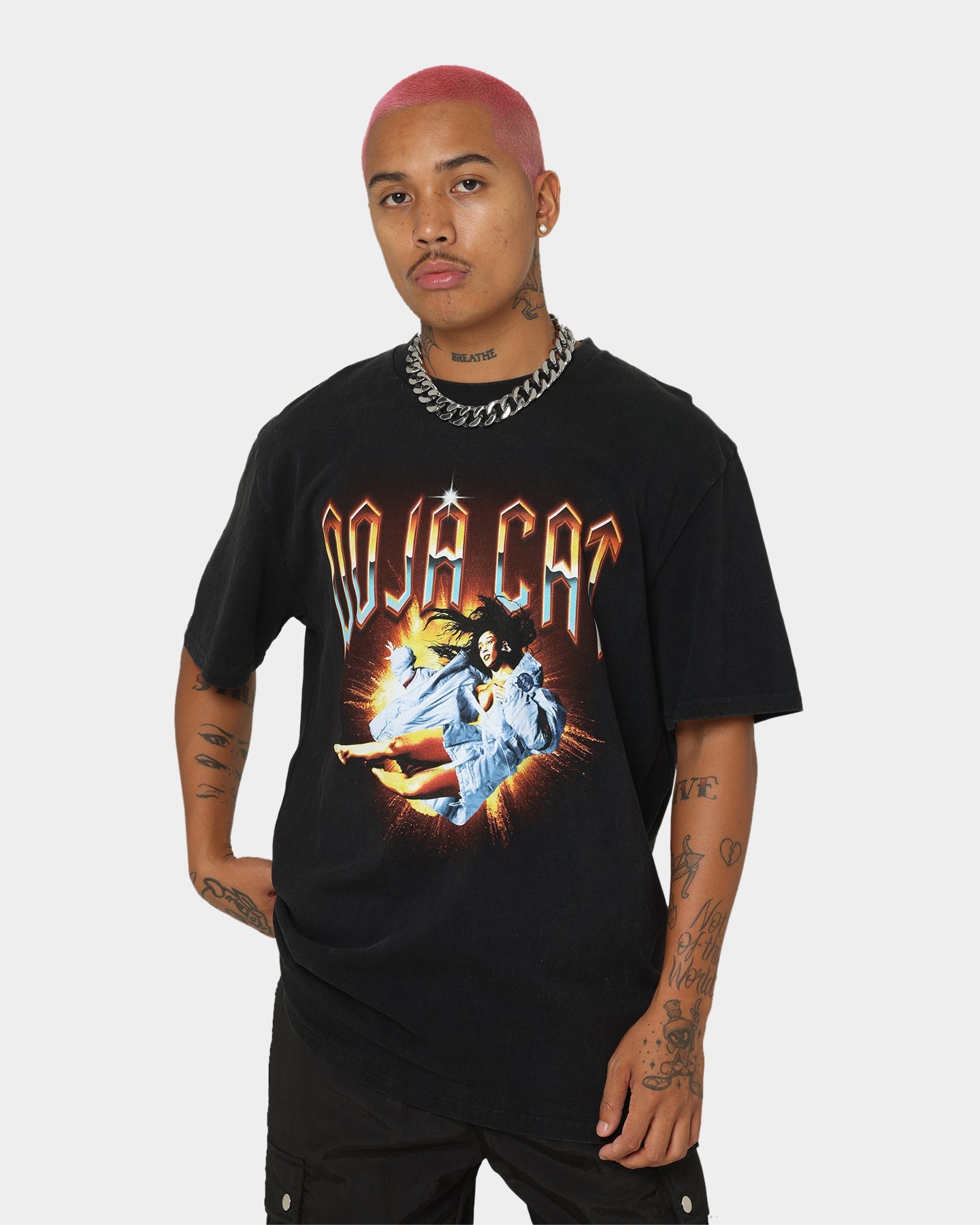Doja Cat Planet Her Space T-Shirt Black Wash Style001