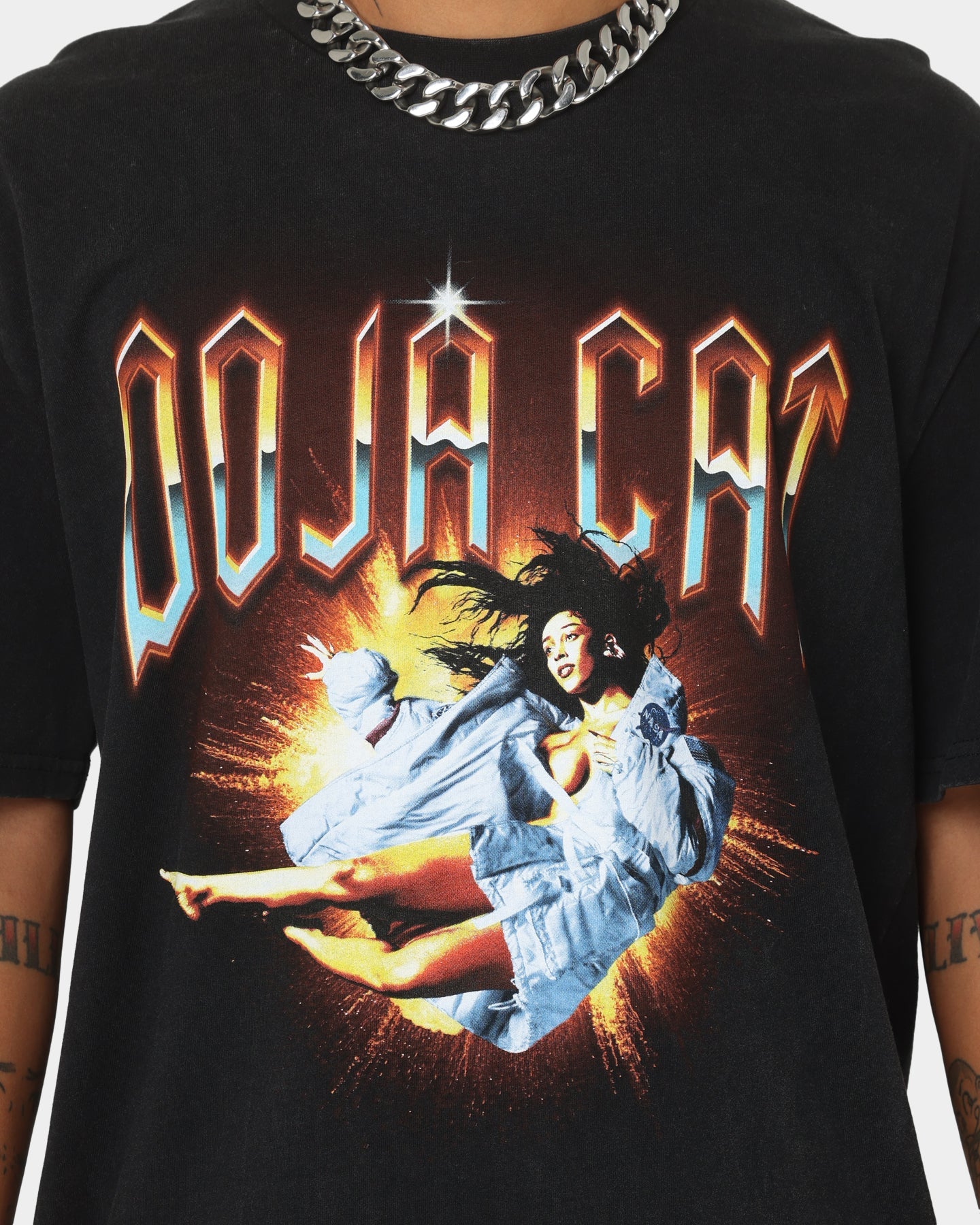 Doja Cat Planet Her Space T-Shirt Black Wash Style001