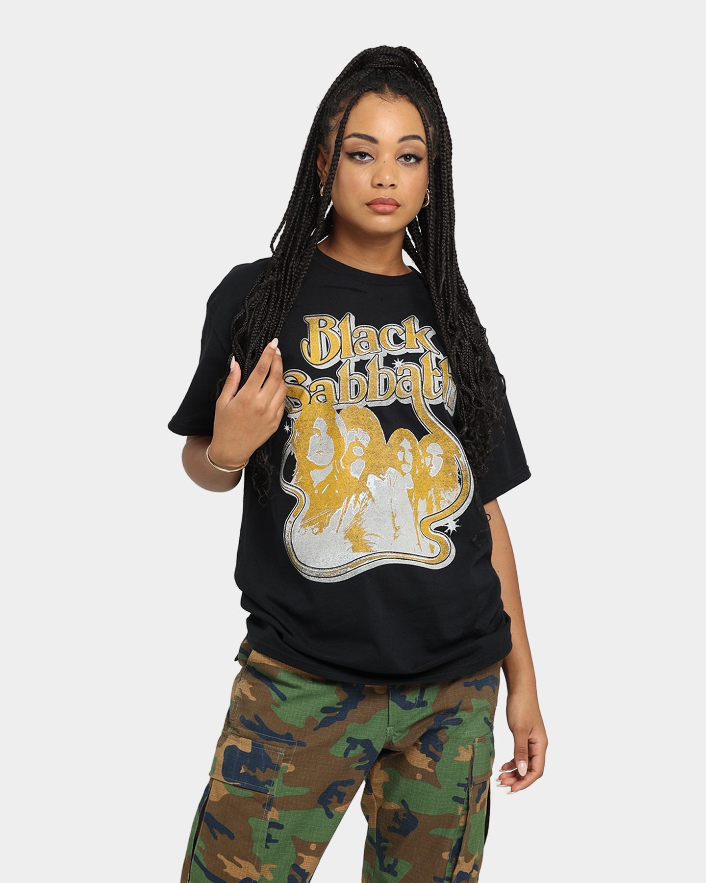 Black Sabbath Portrait Loop Vintage T-Shirt Black Style001