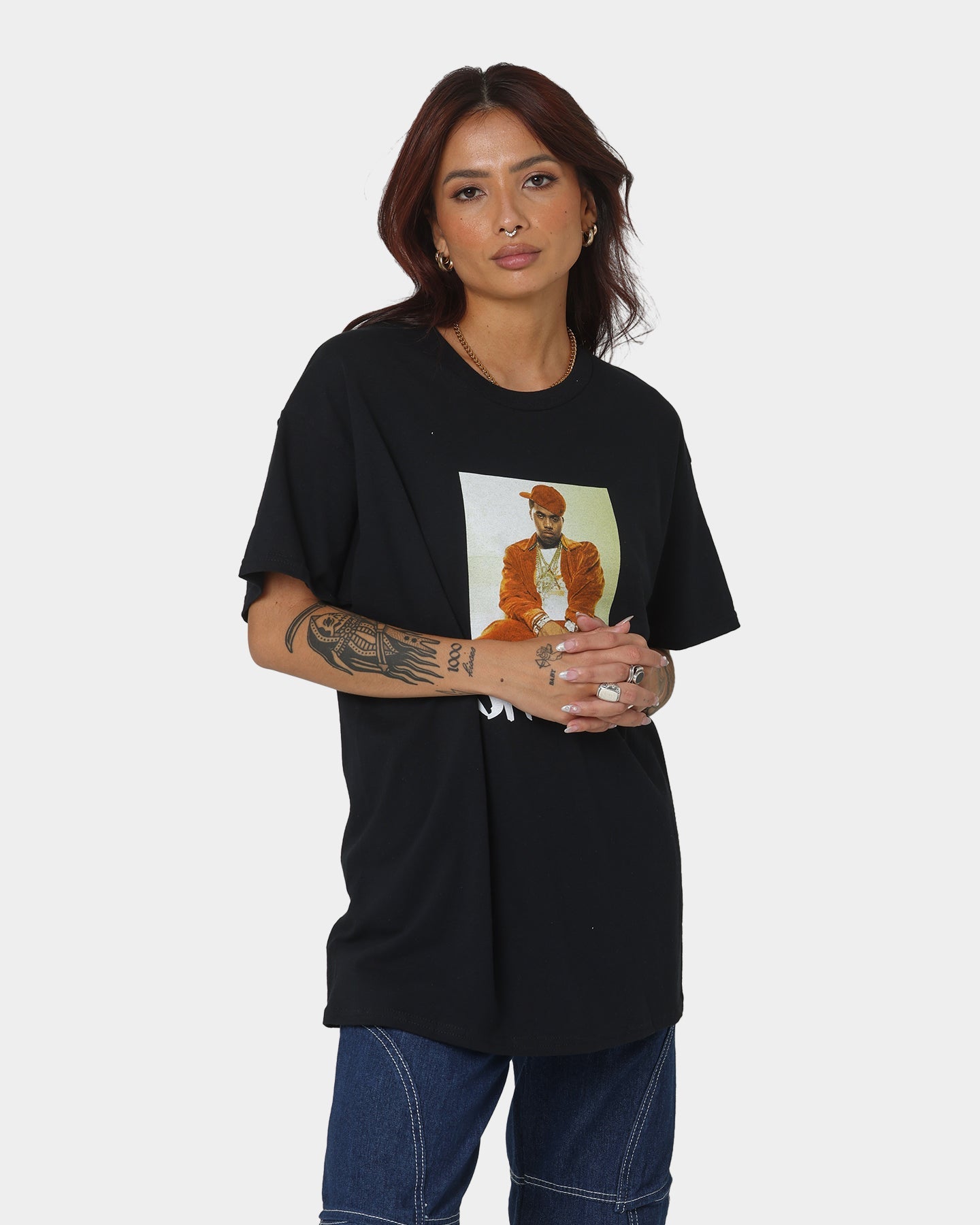 Nas One Mic T-Shirt Black Style001