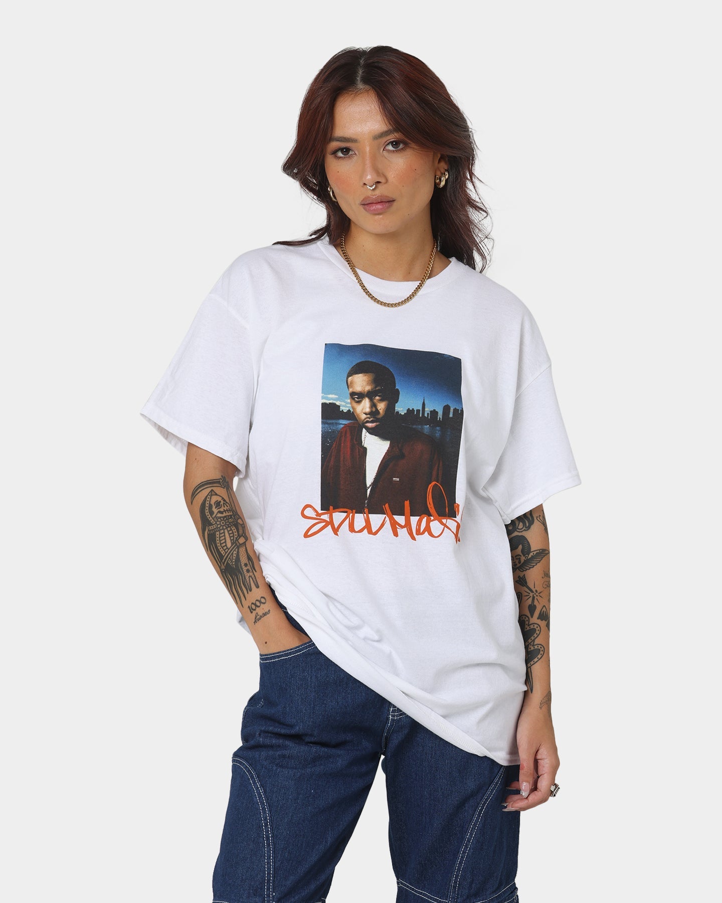 Nas Stillmatic T-Shirt White Style001