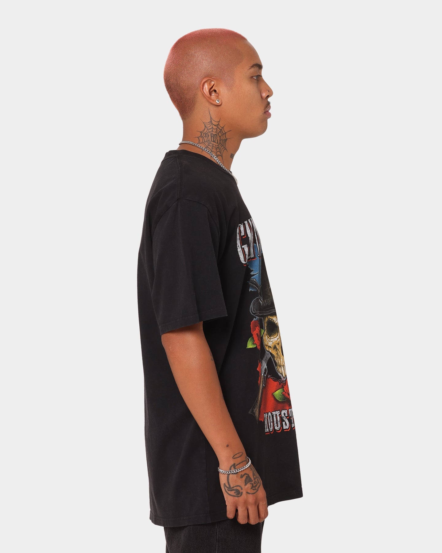 Guns N Roses Houston Skull T-Shirt Washed Black