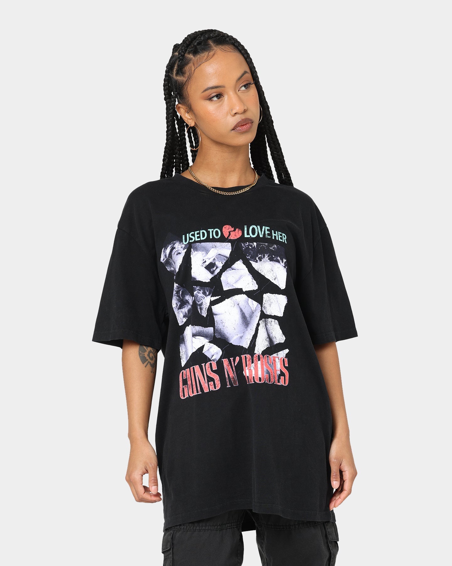 Guns N Roses She Used To Love Me T-Shirt Washed Black Style001