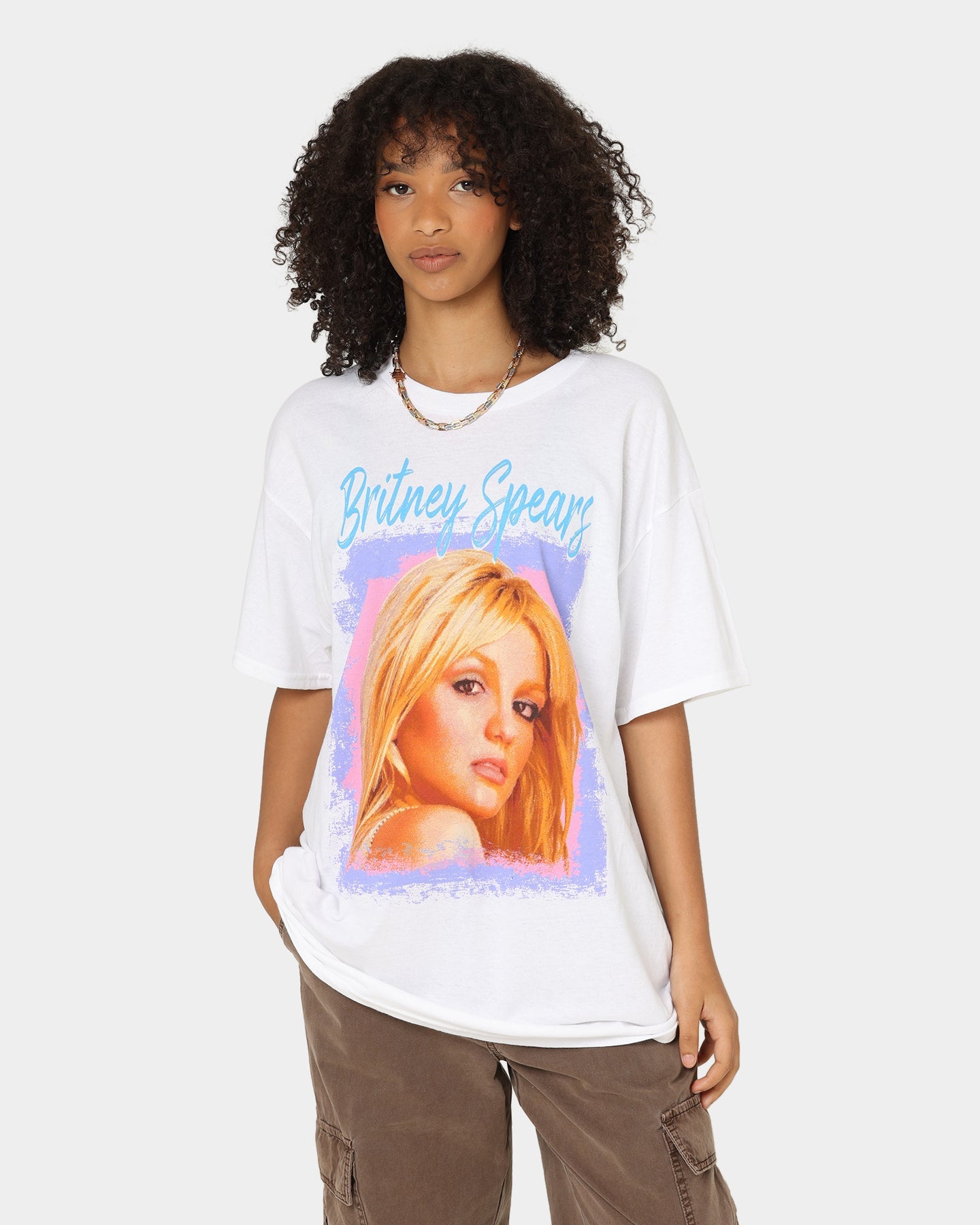 Britney Spears 80s Pastel T-Shirt White Style001