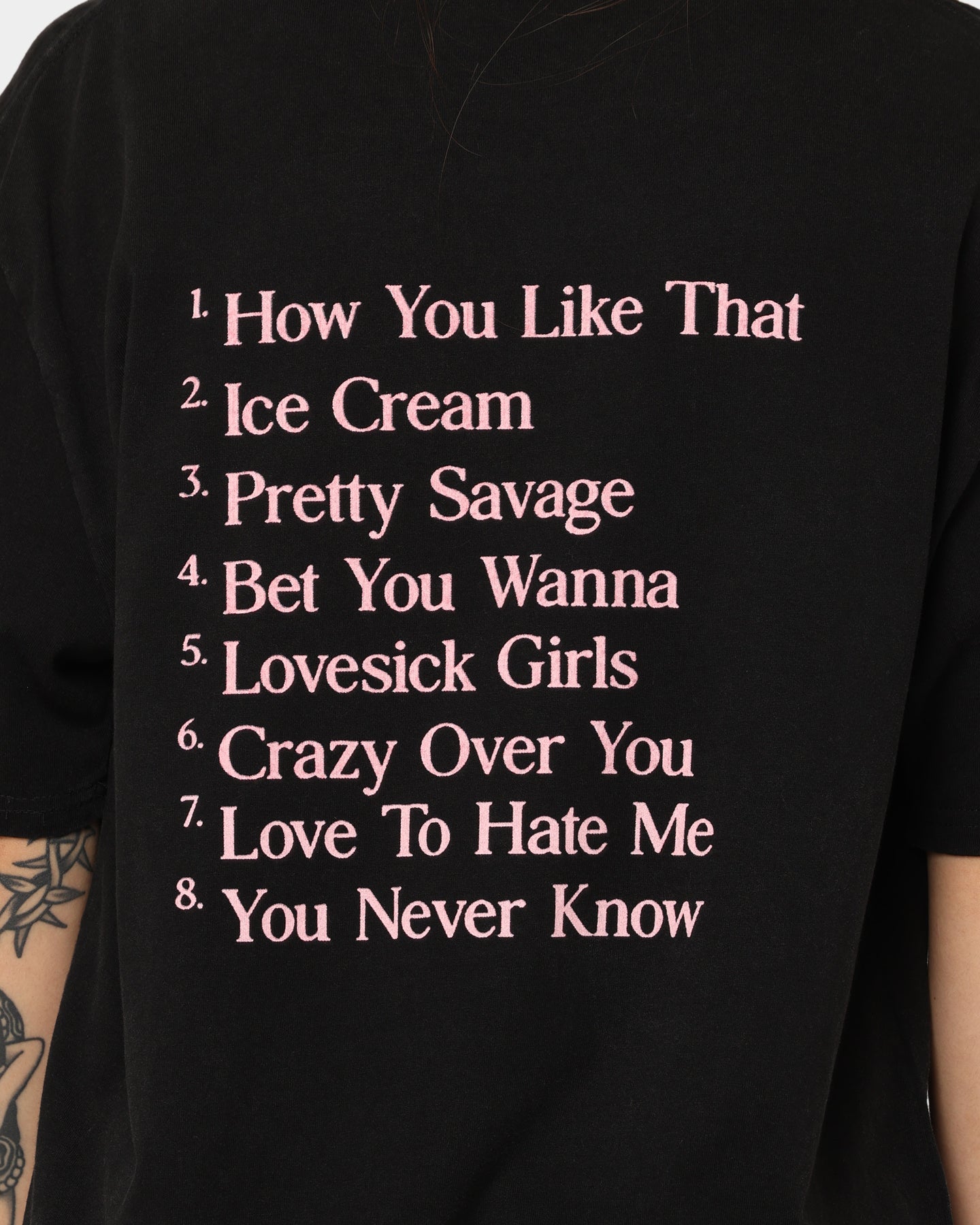 Black Pink Black Pink Album T-Shirt Washed Black Style001