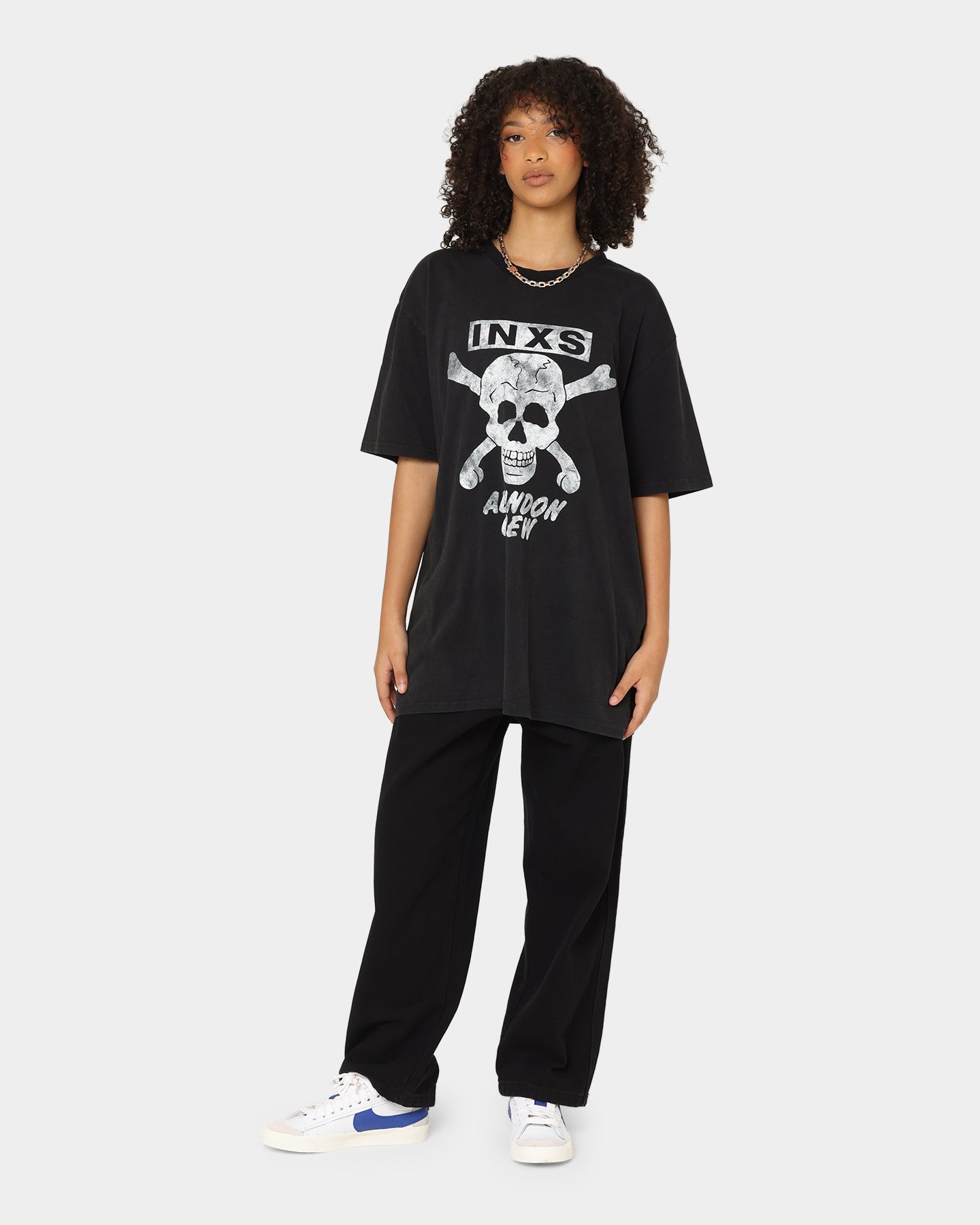 INXS Abandon Crewneck T-Shirt Washed Black Style001