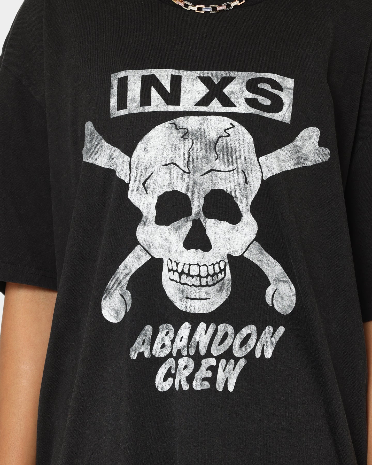 INXS Abandon Crewneck T-Shirt Washed Black Style001