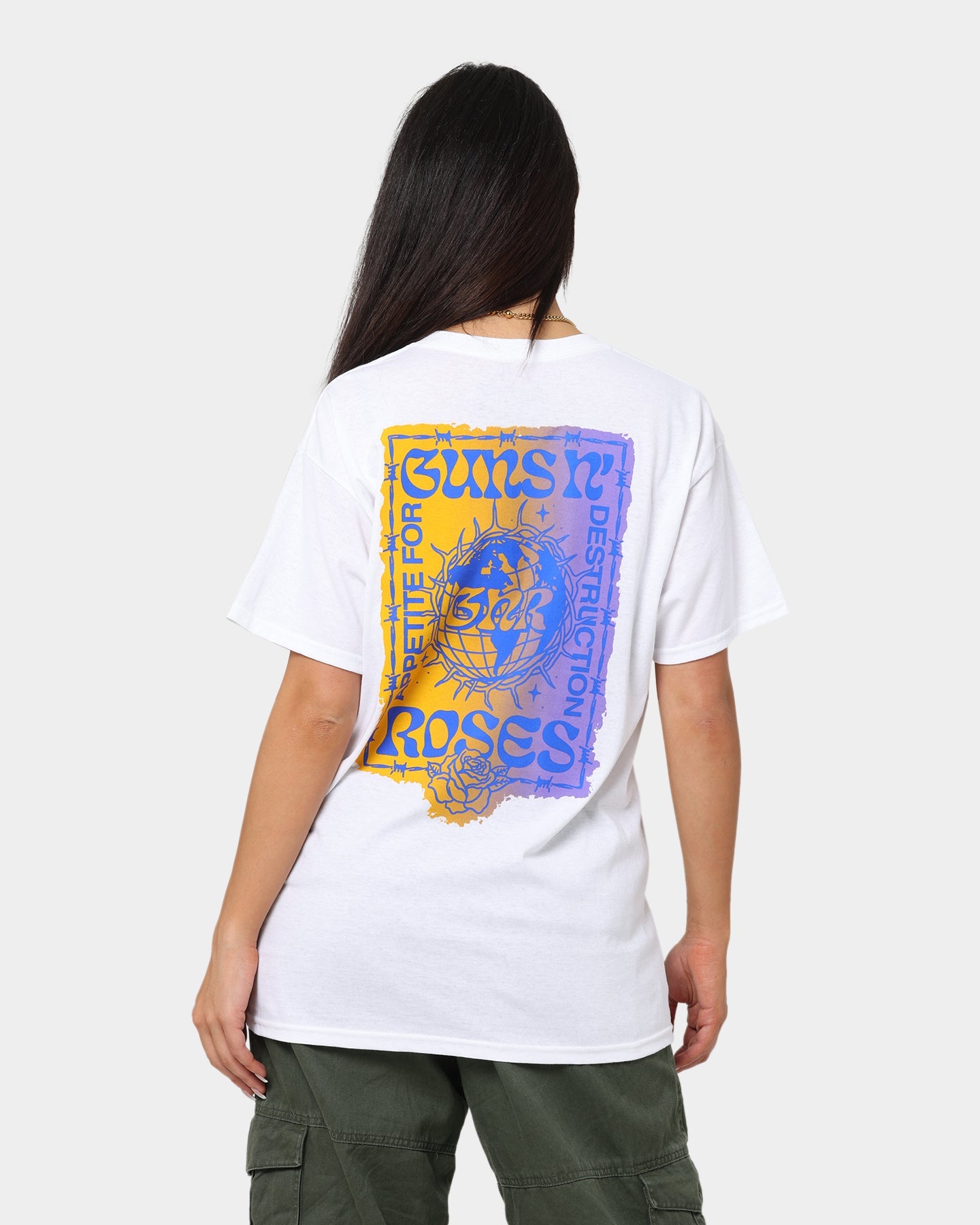 Guns n Roses Appetite Ticket T-Shirt White Style001