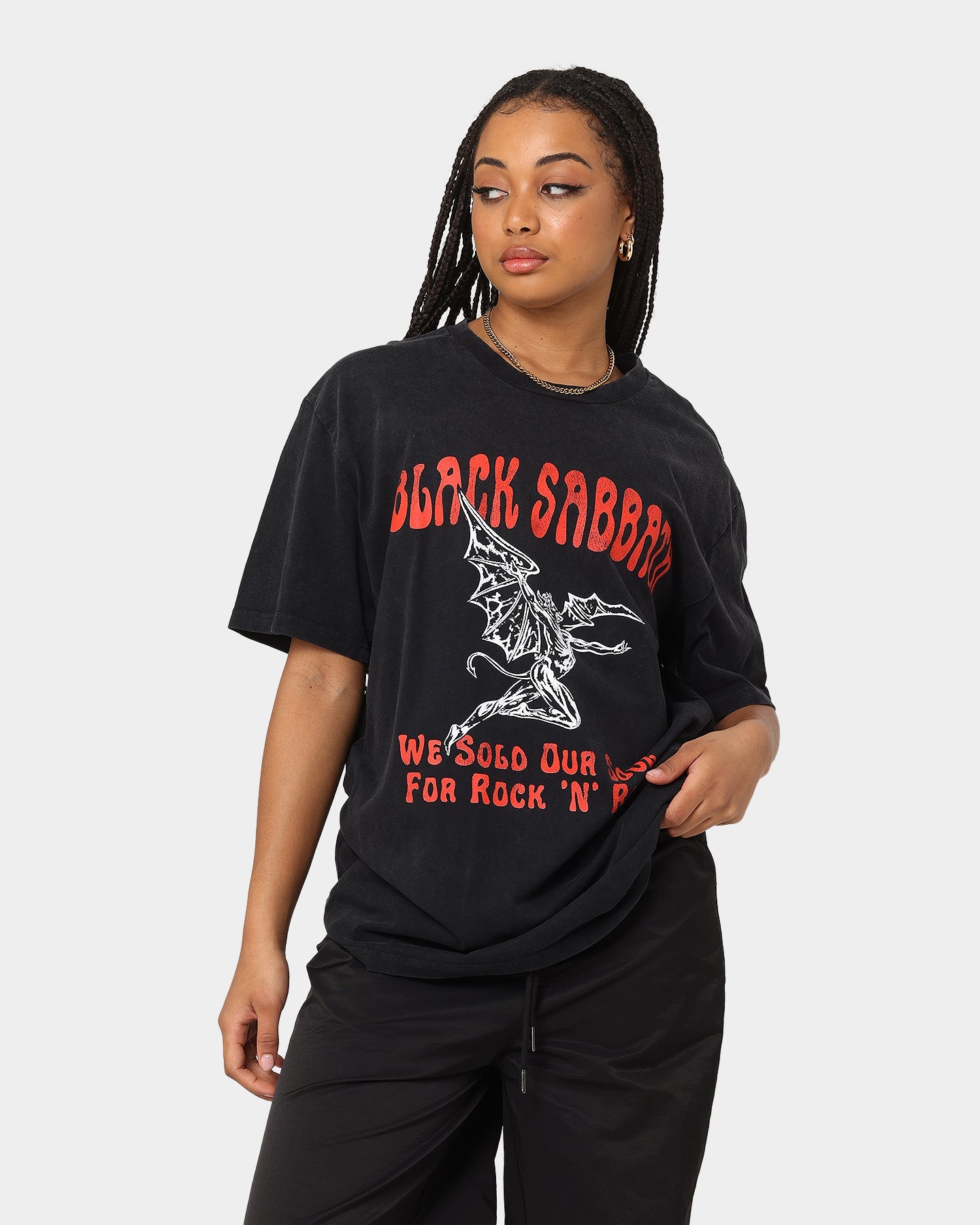 Black Sabbath Sold Our Soul Vintage T-Shirt Washed Black Style001