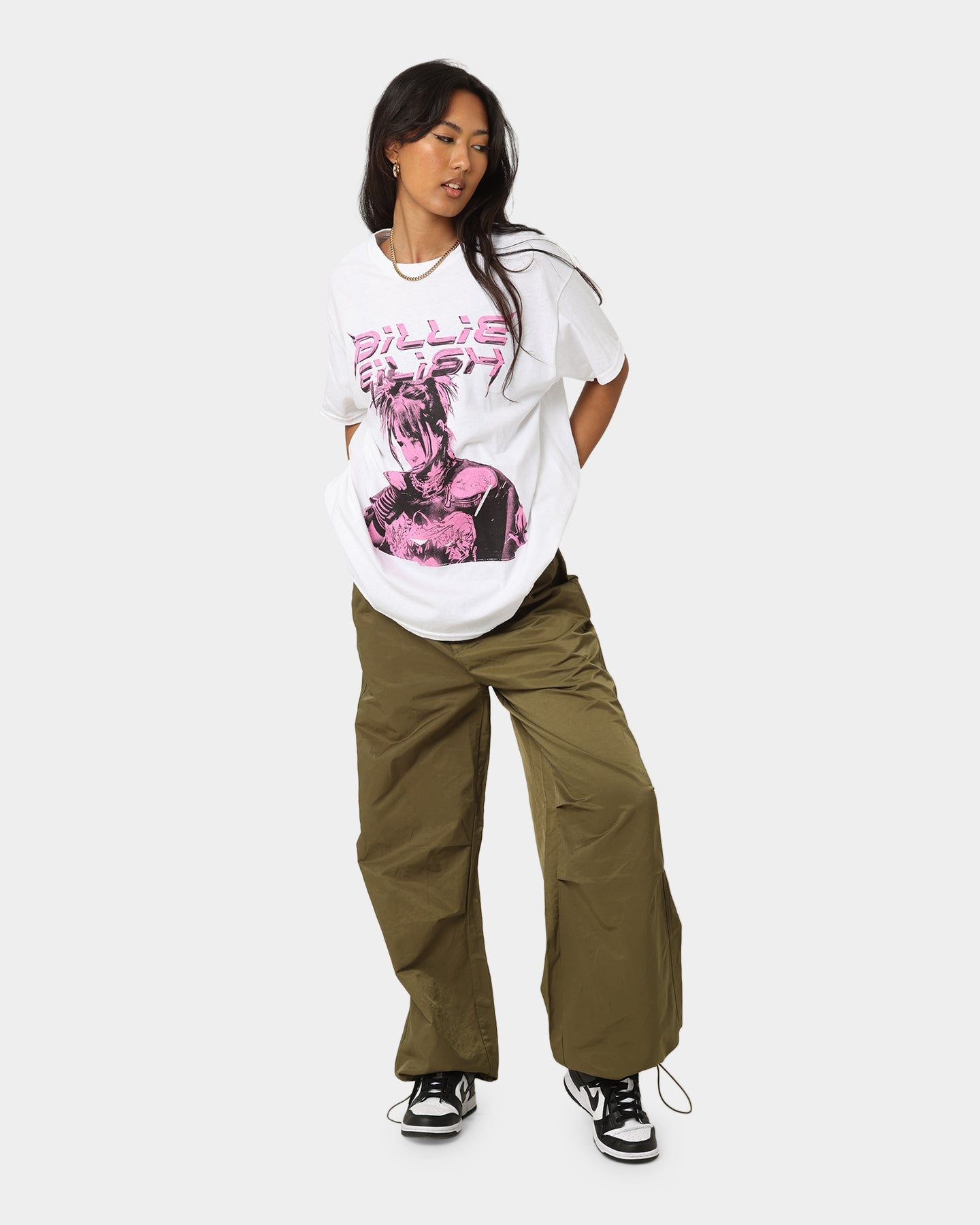 Billie Eilish Illustration T-Shirt White Style001