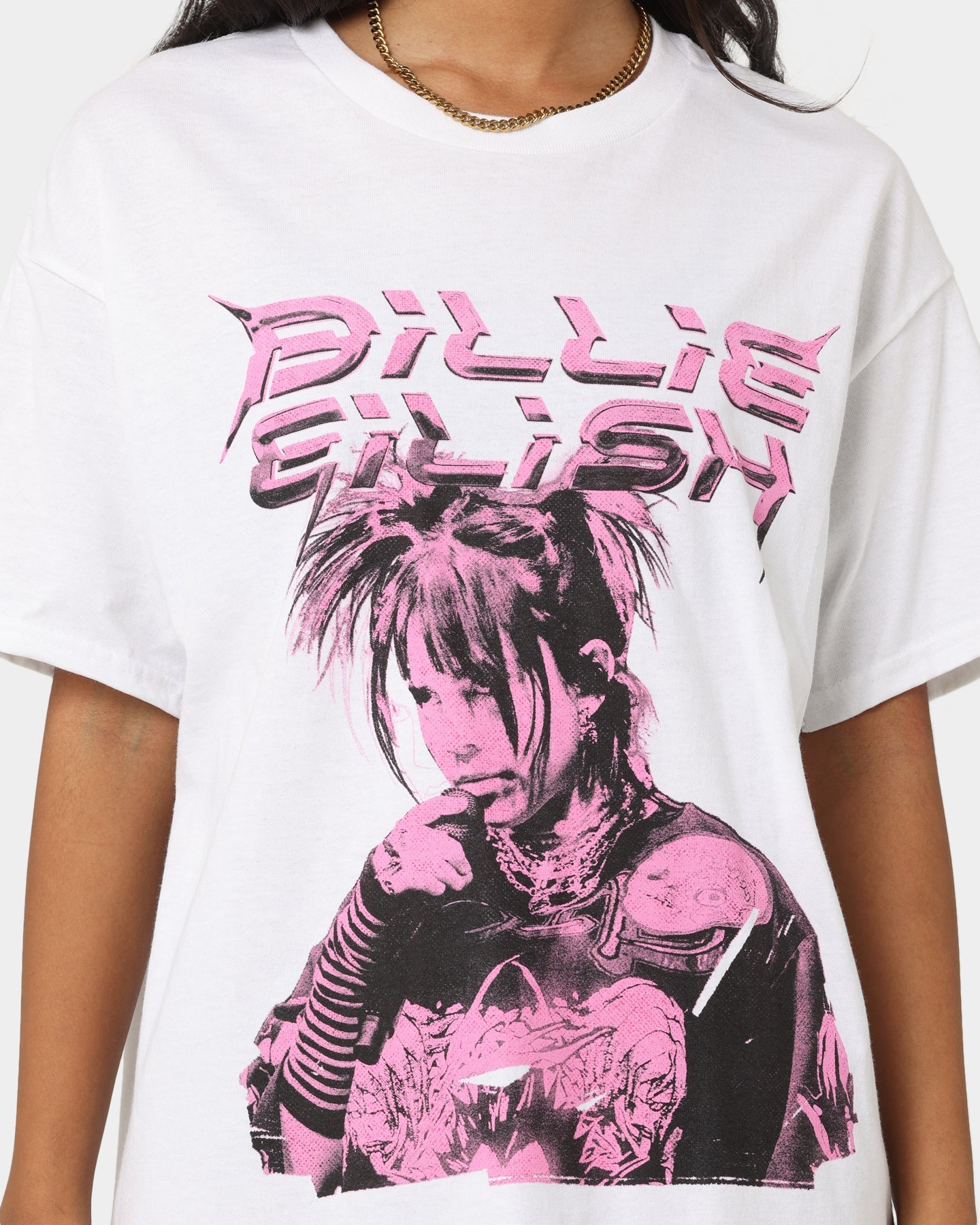 Billie Eilish Illustration T-Shirt White Style001