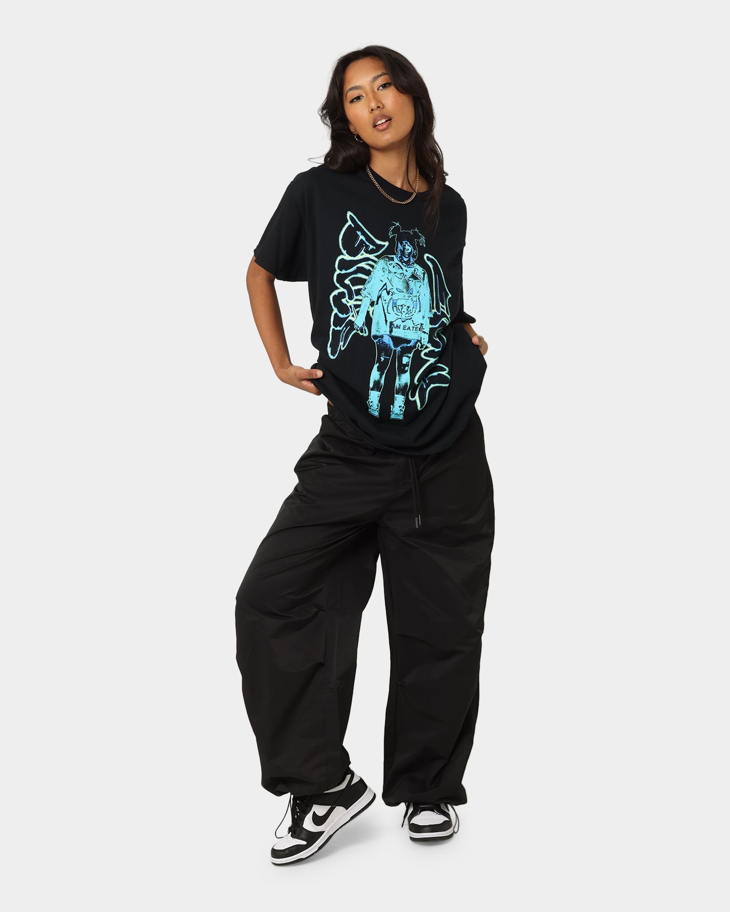 Billie Eilish Neon Graffiti T-Shirt Black Style001