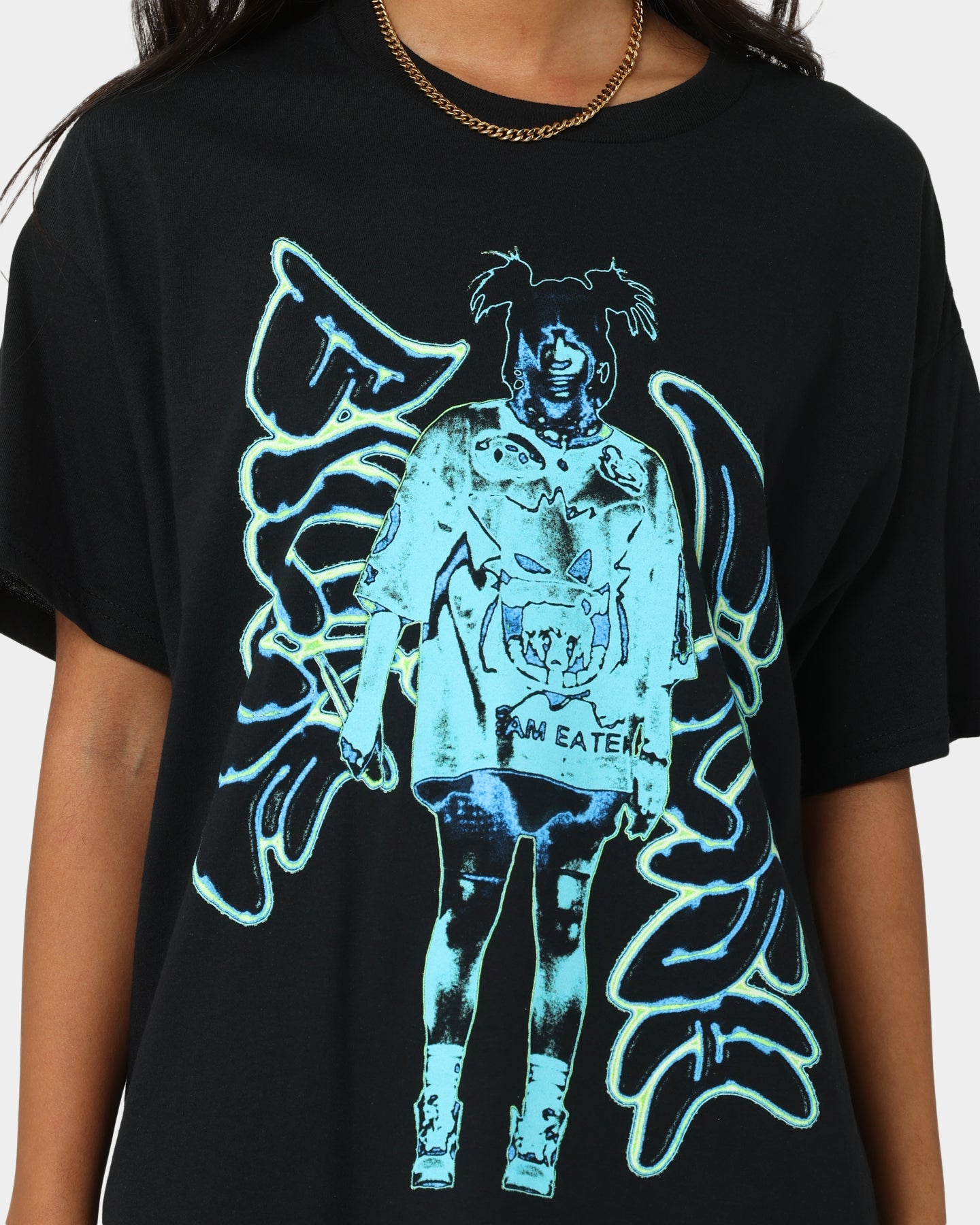 Billie Eilish Neon Graffiti T-Shirt Black Style001
