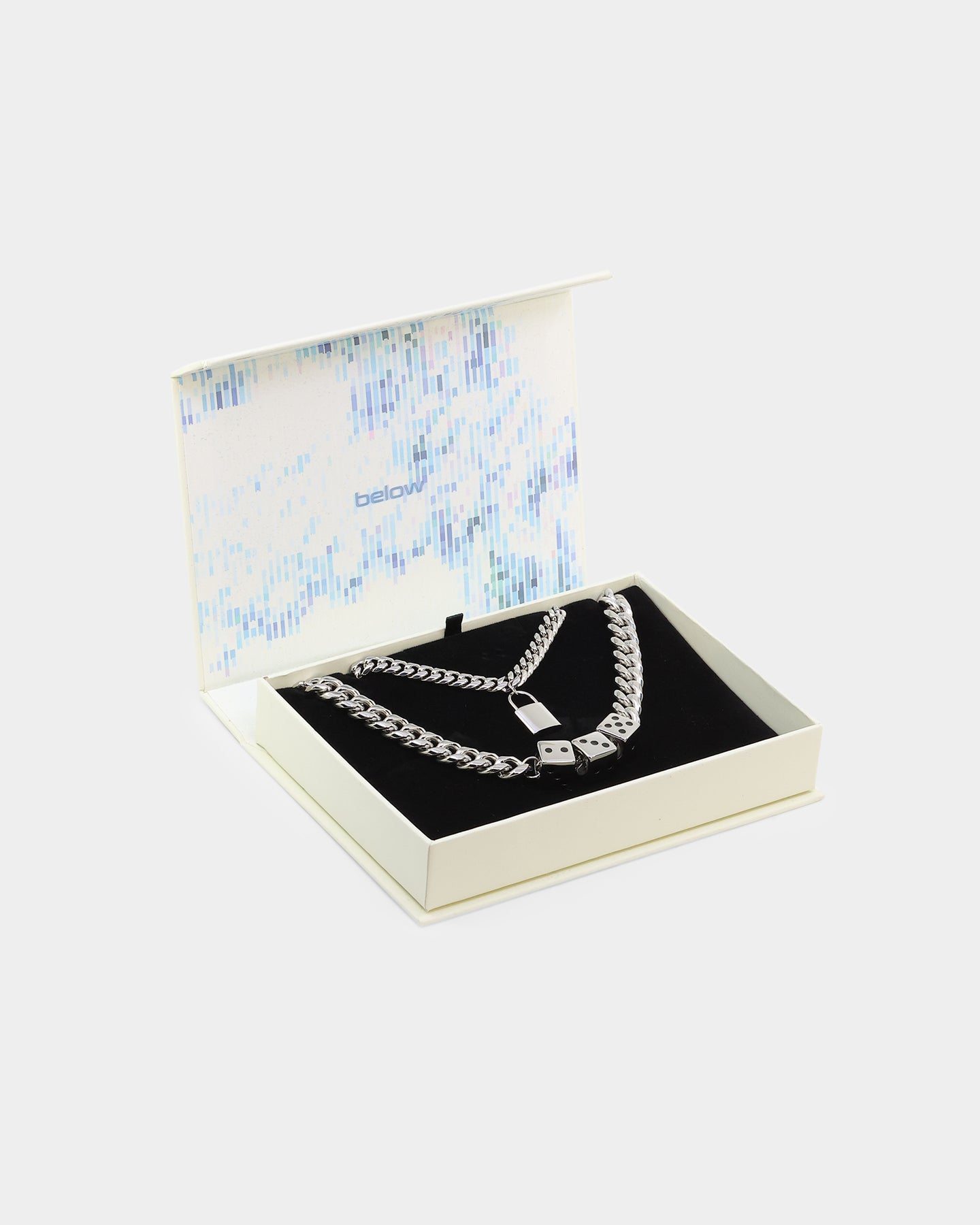 Infra Double Dice Padlock Chain Set Stainless Steel