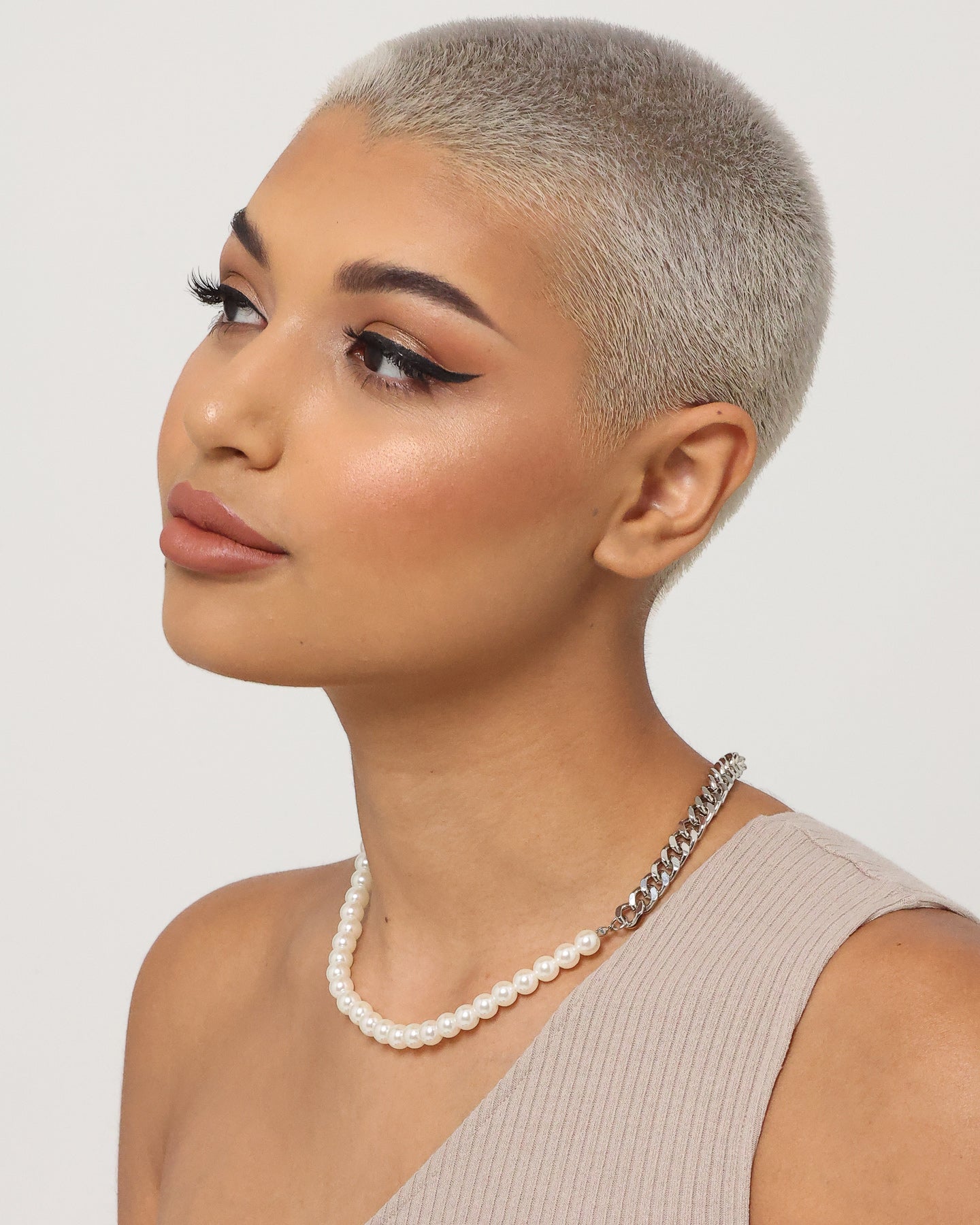 Infra Cuban Split Pearl Chain Stainless Steel Style001