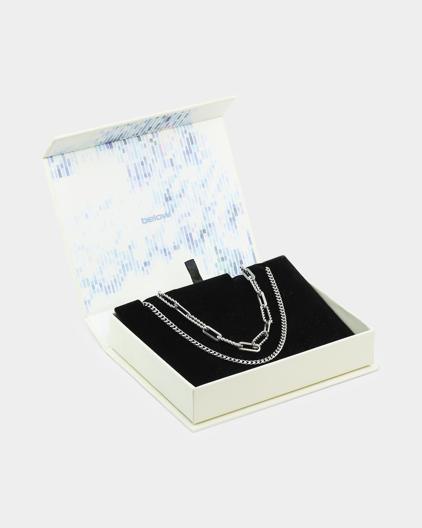 Cable And Diamond Cut Chain Set Stainless Steel