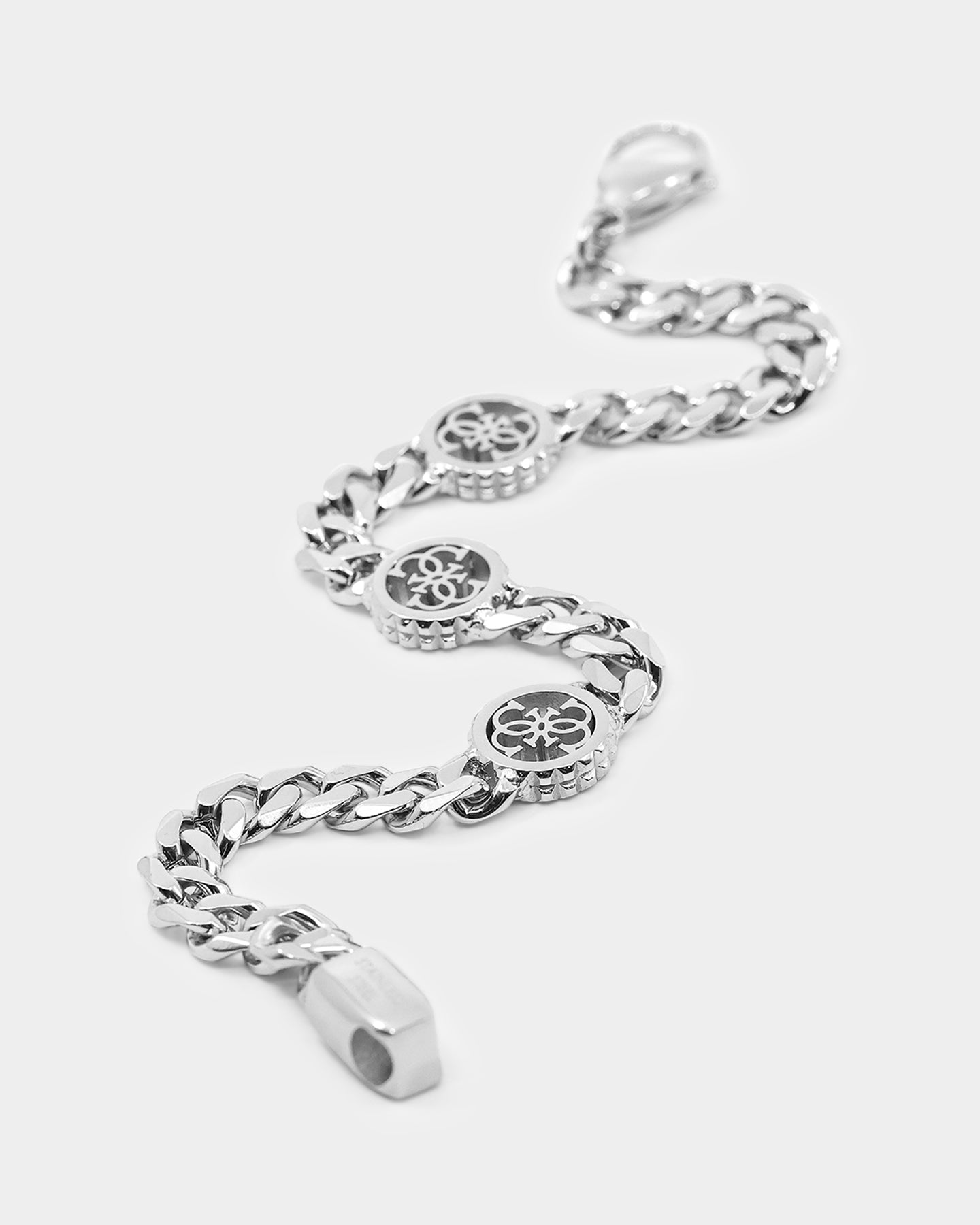 Guess Mainline Log-In 11mm Triple 4G Curb Chain Bracelet Steel Style001