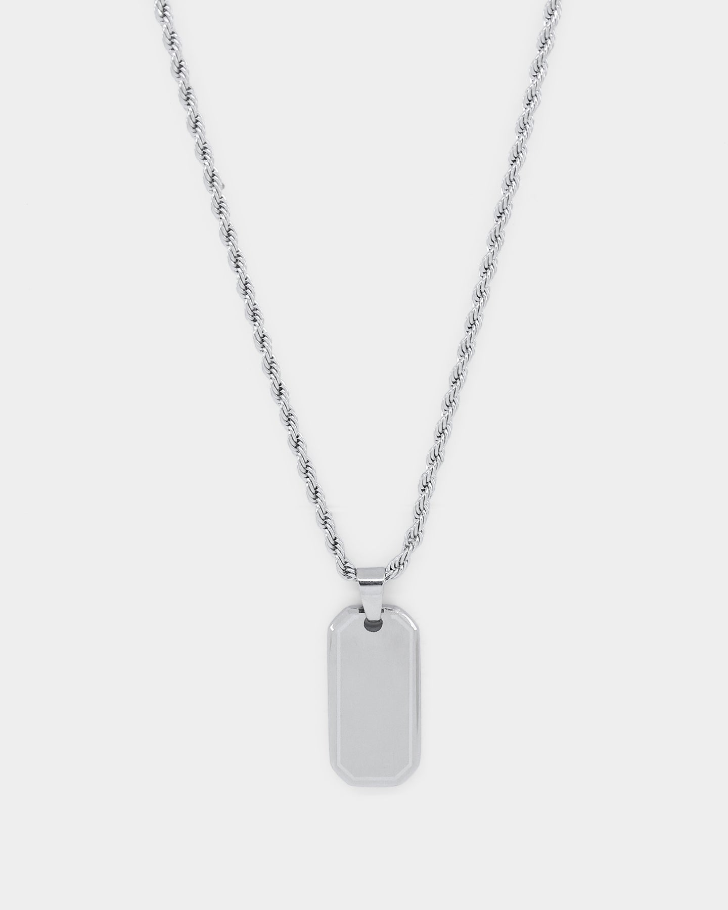 INFRA Tab Pendant Necklace Stainless Steel Style001