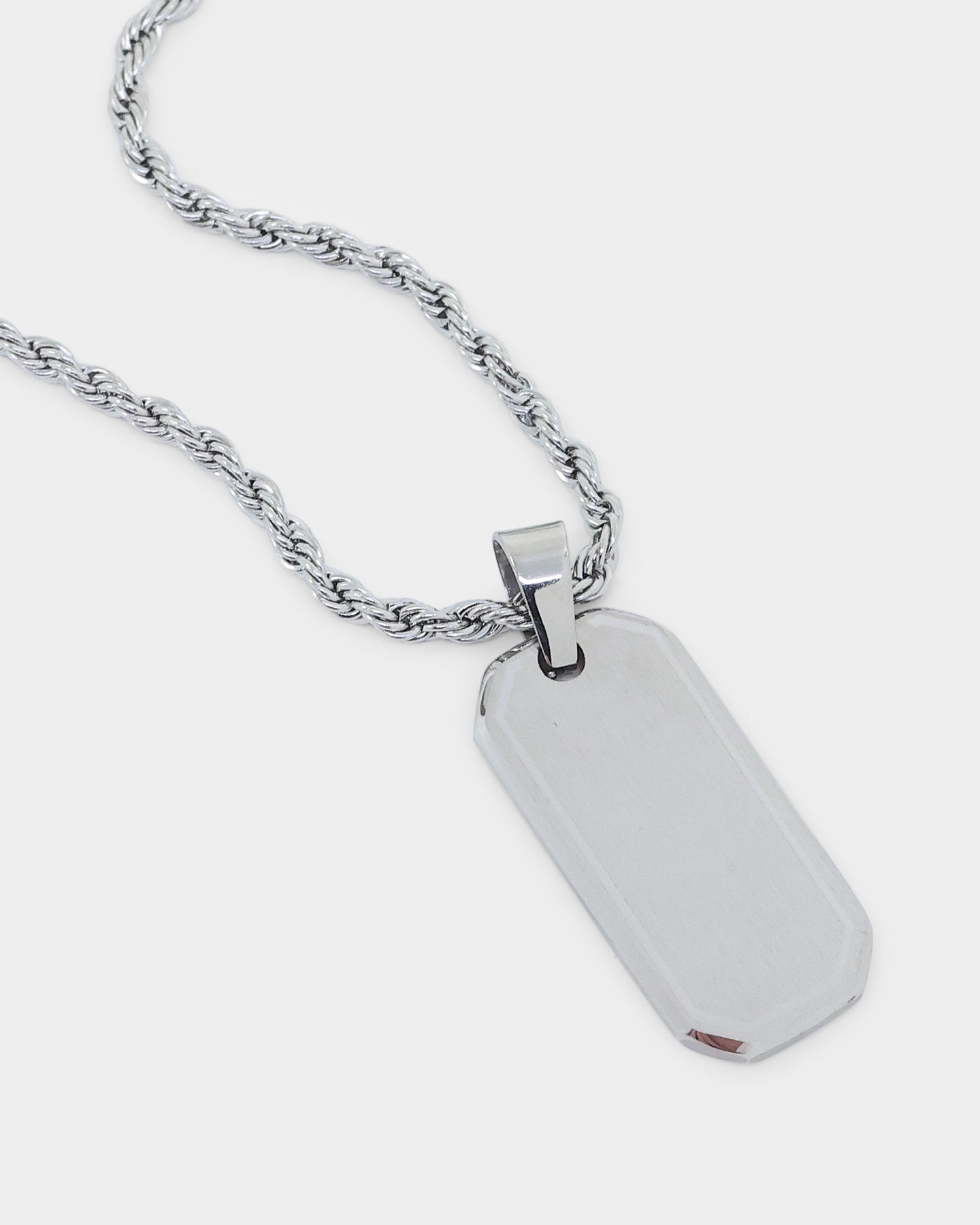 INFRA Tab Pendant Necklace Stainless Steel Style001