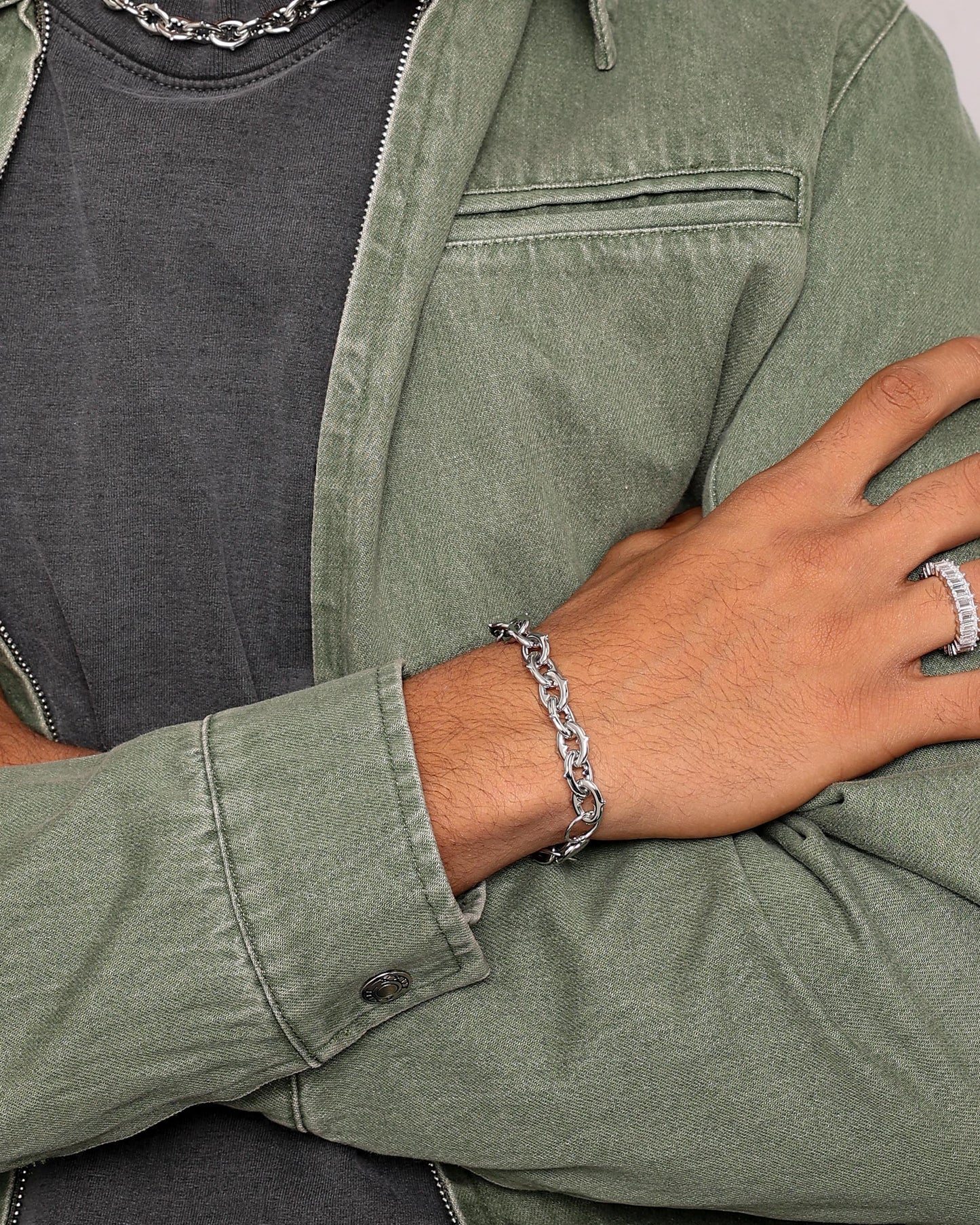Loiter Spiked Pig Bracelet Stainless Steel