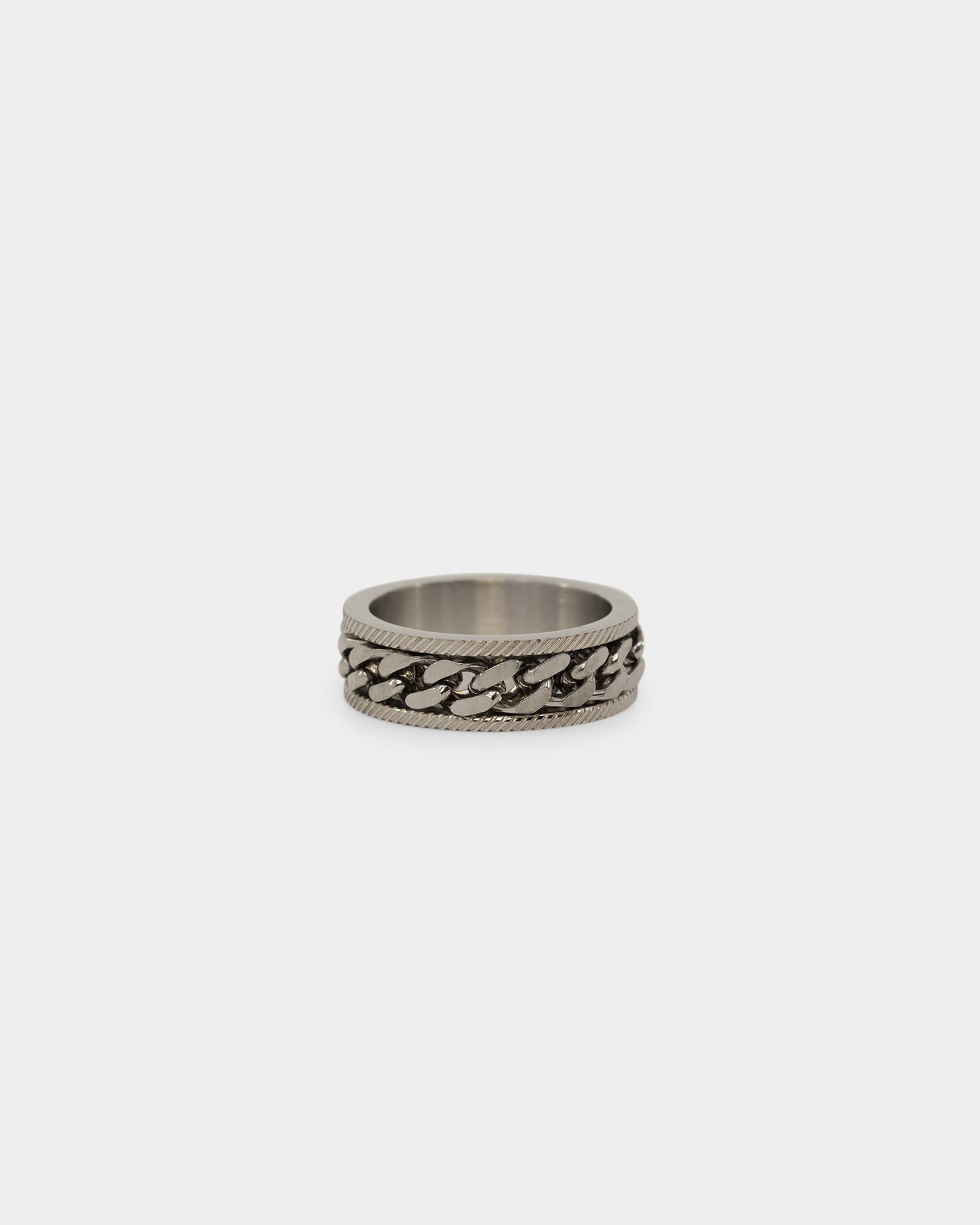 Loiter Serrated Cuban Ring Stainless Steel