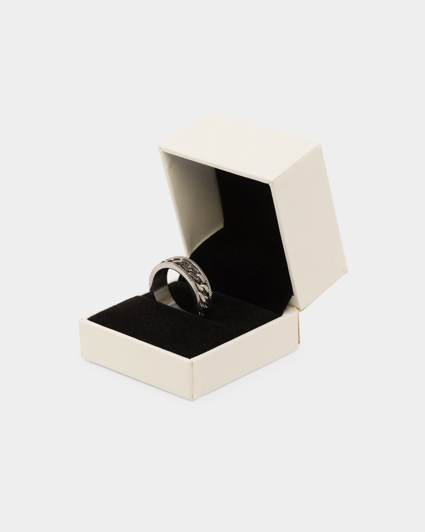 Loiter Serrated Cuban Ring Stainless Steel