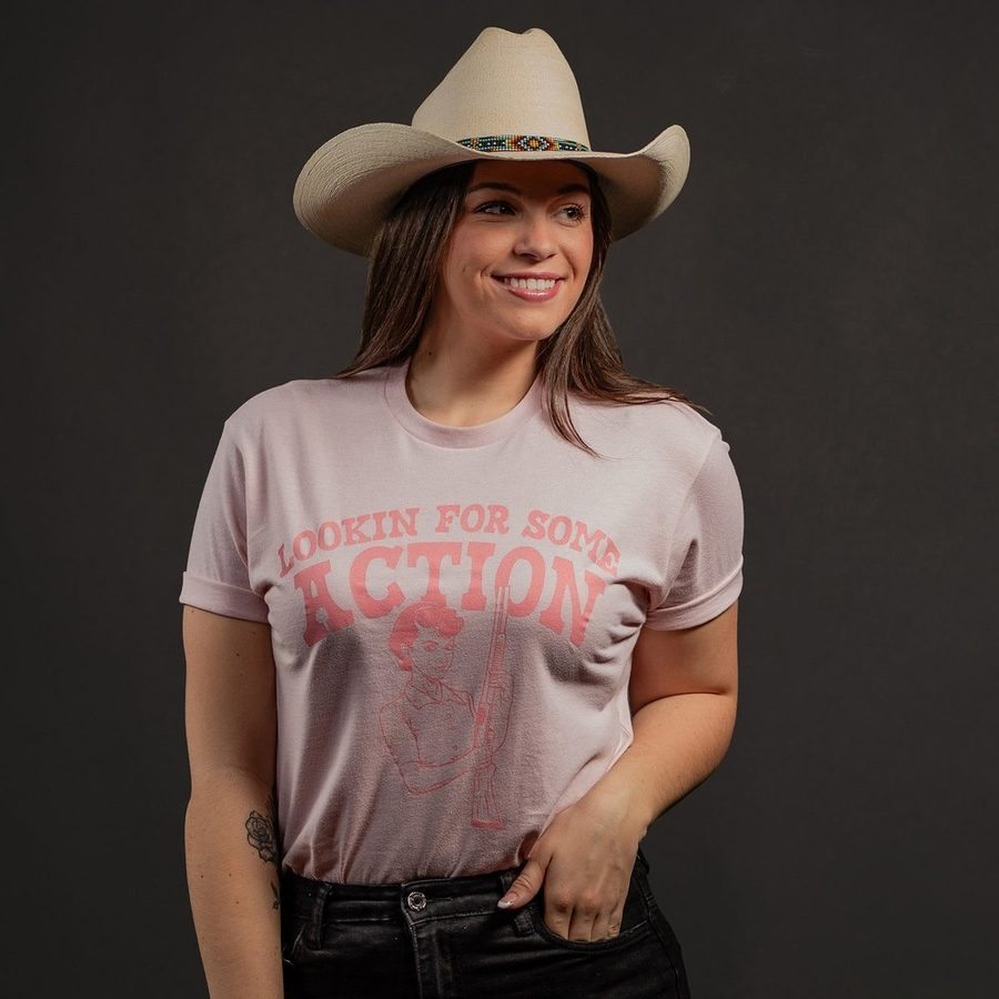 Women's Looking For Action Boyfriend Fit T-Shirt - Light Pink