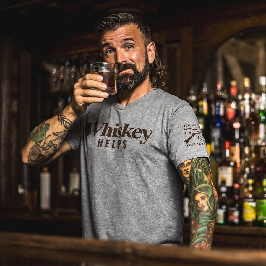 Whiskey Helps‚Ñ¢ T-Shirt - Dark Heather Gray