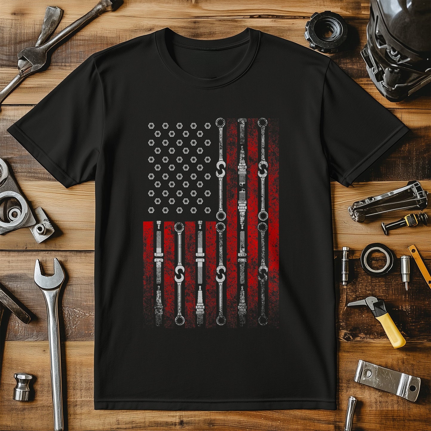 Mechanics Unite! US Flag T-Shirt