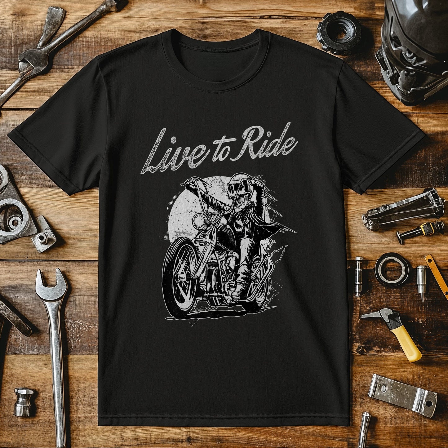 Skull Rider Motorcycle Biker T-Shirt