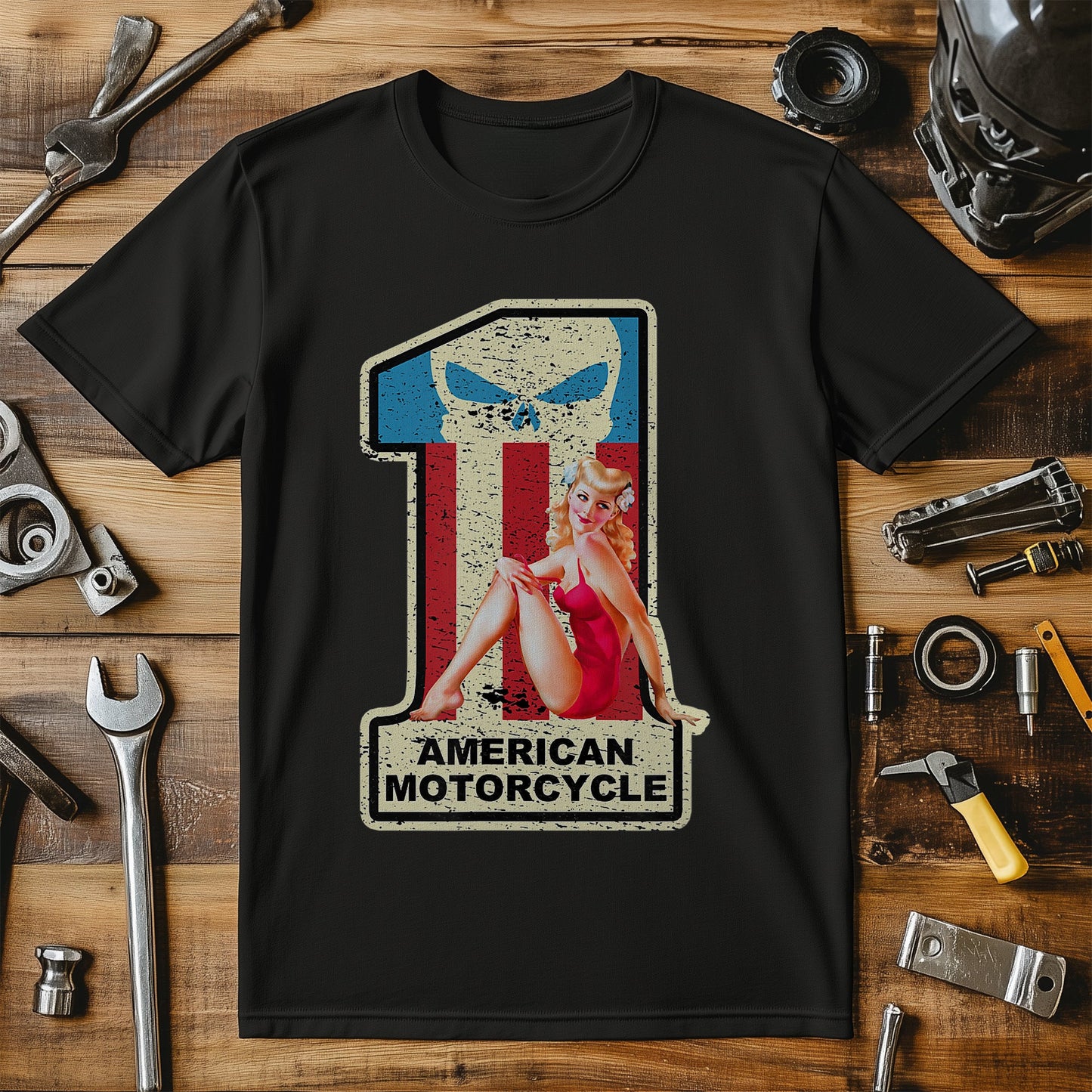 Pinup Motorcycle Tee - Rev Up the