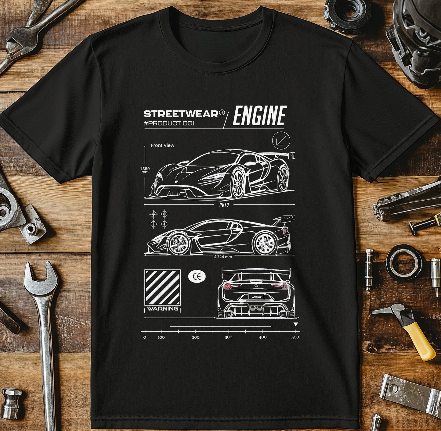 Streetwear Engine Blueprint T-Shirt