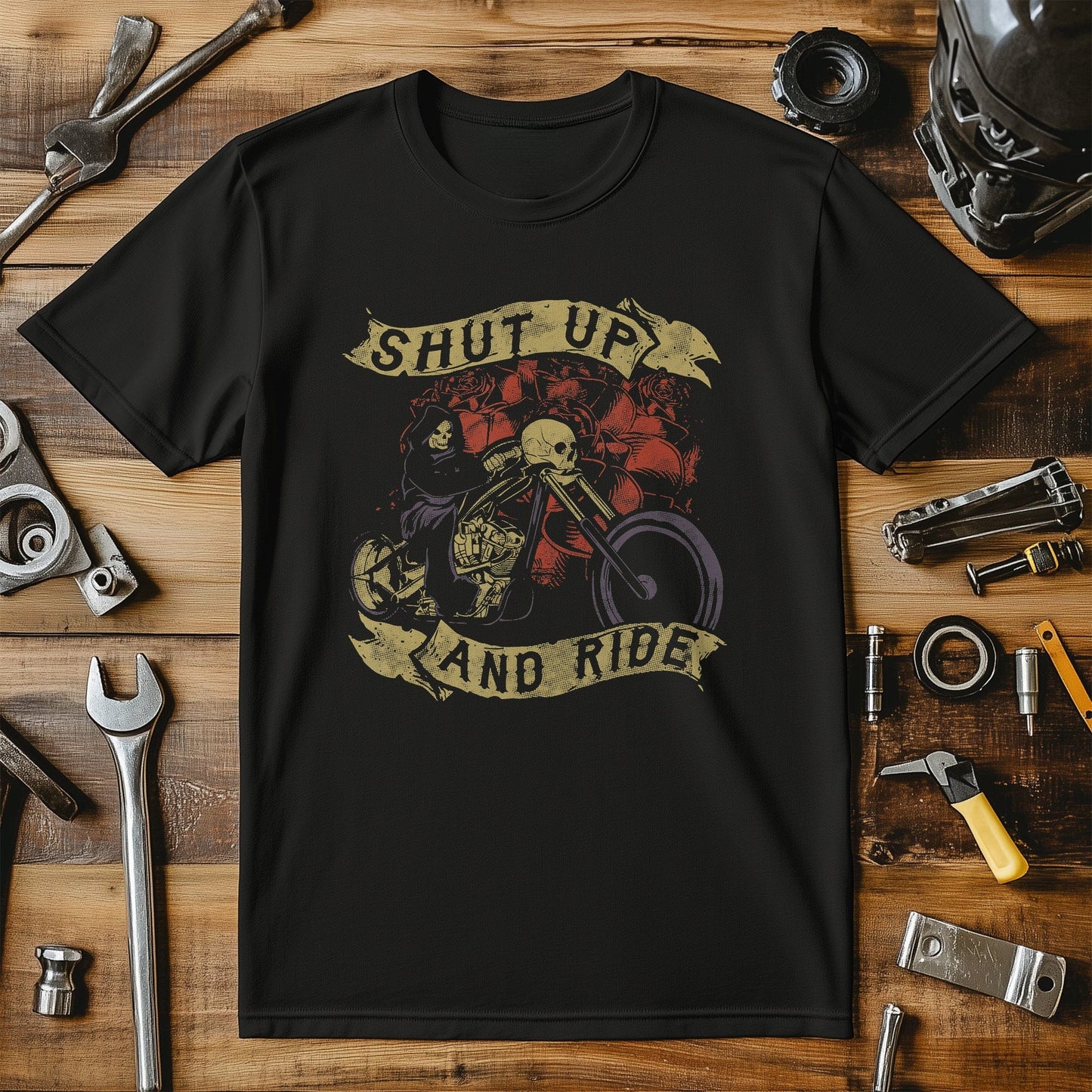 Shut Up And Ride Skull T-Shirt