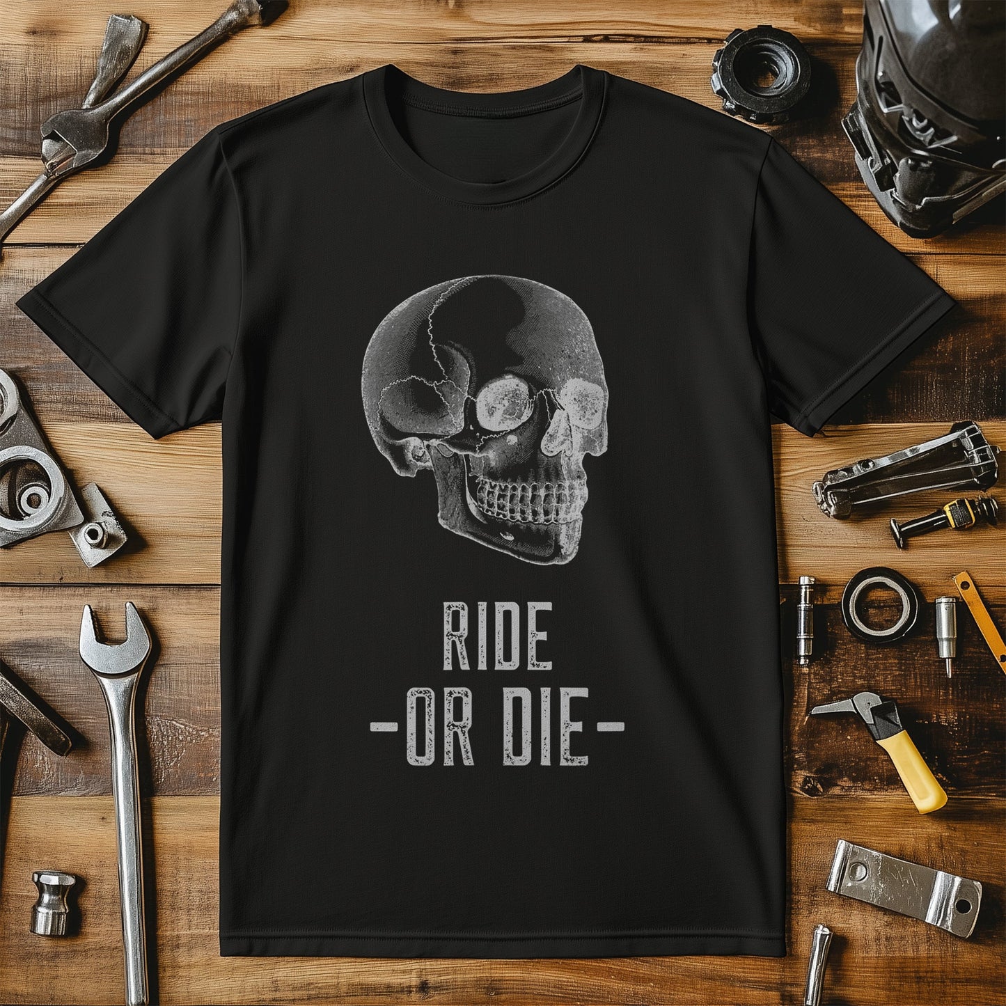 Ride or Die Biker T-Shirt - Skull
