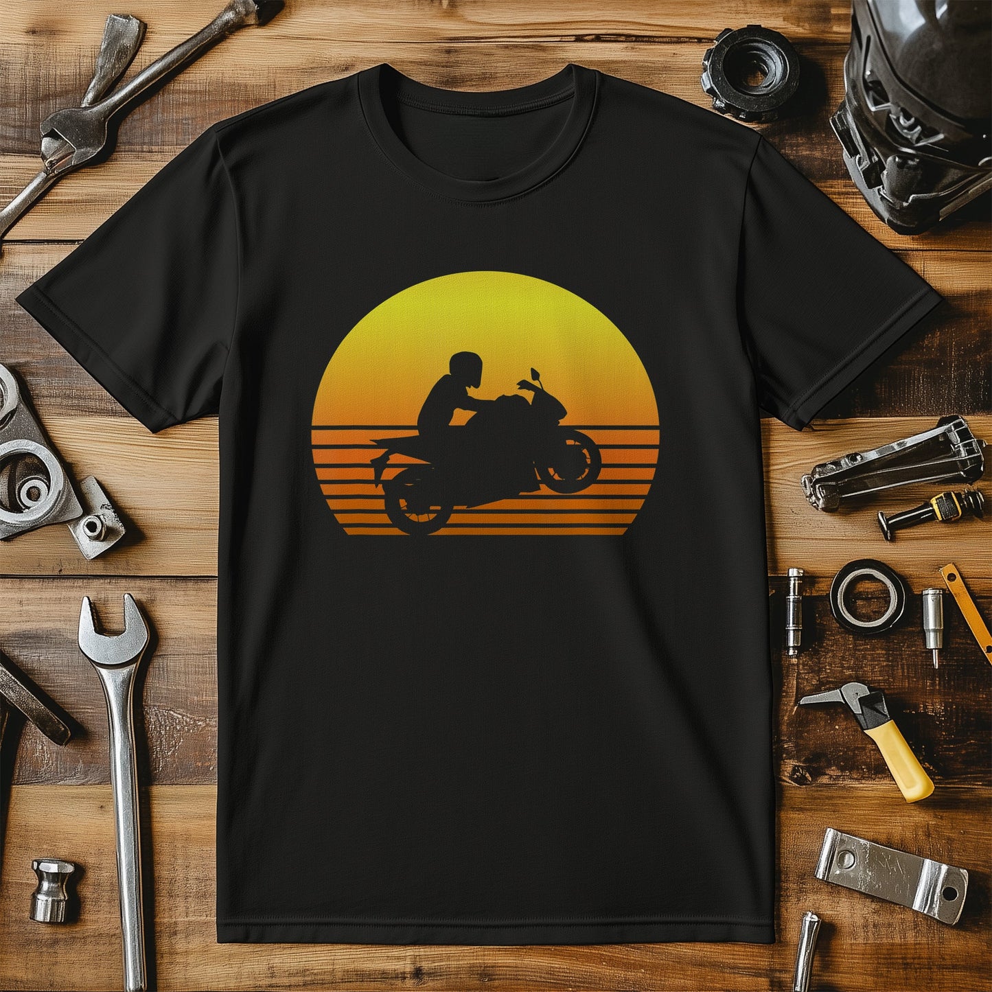 Sunset Motorcycle Wheelie T-Shirt