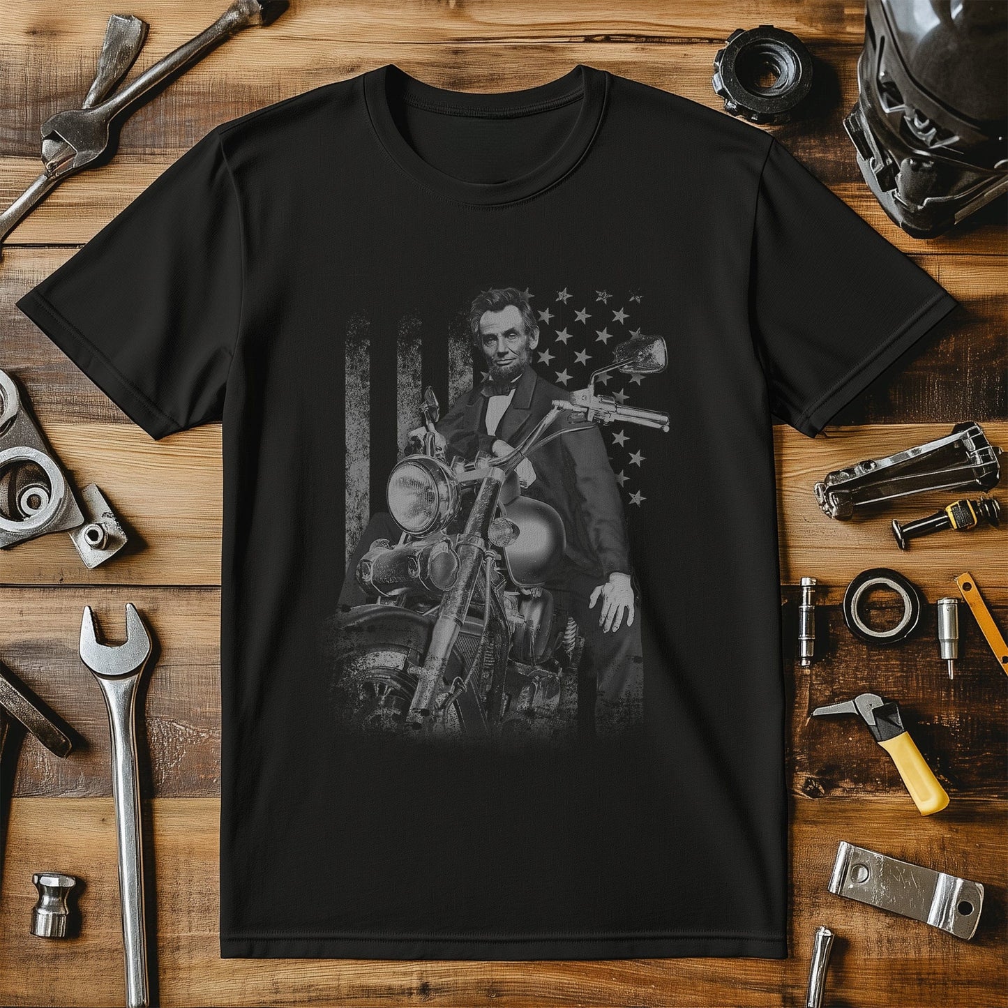 Abe Lincoln Biker t-shirt
