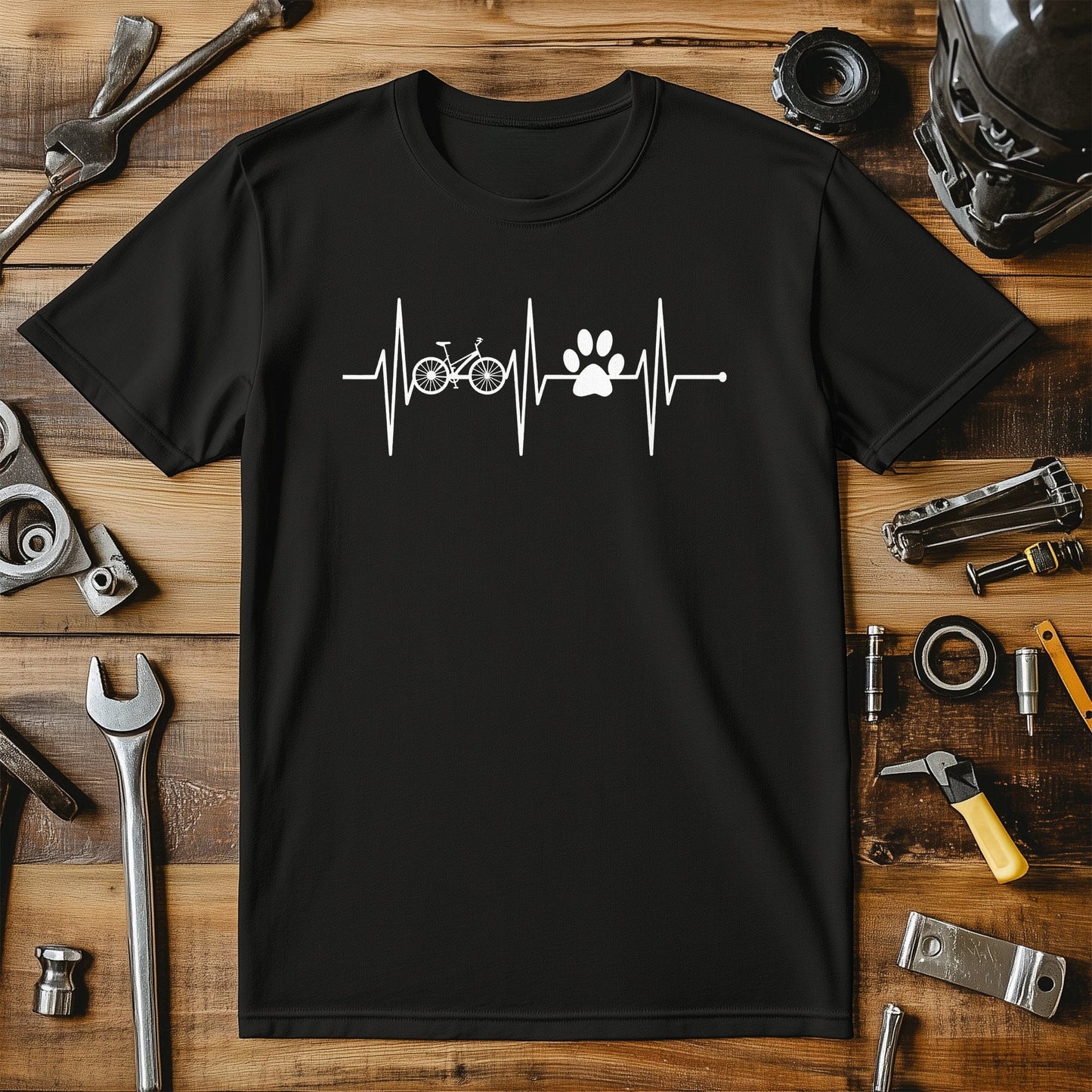 Cycling Heartbeat and paw  T-Shirt
