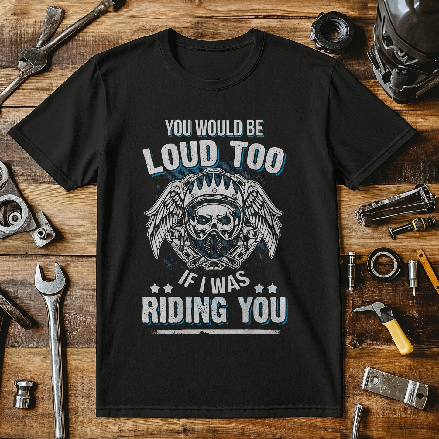 Sexy Motorcycle Biker Skull T-Shirt