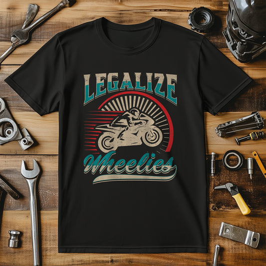 Wheelie Funny Biker T-Shirt - Rev Up