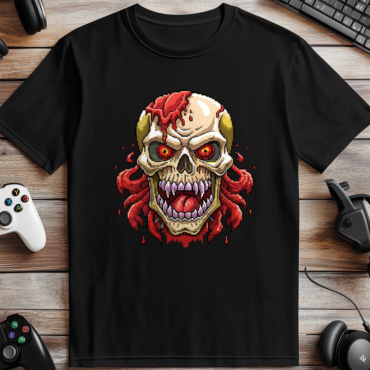 Pixel 71 T-shirt Skull with a Red Mouth