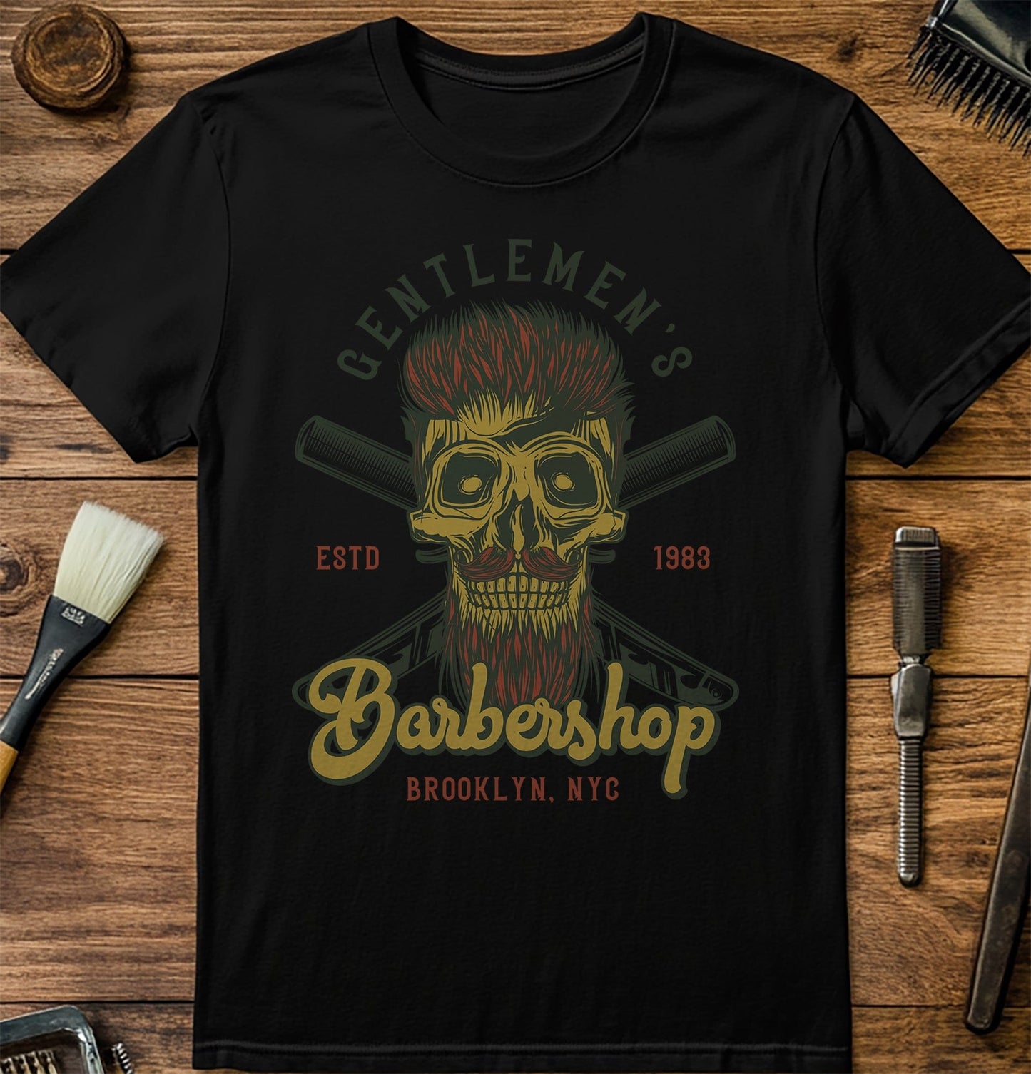 Barber Razor Skull T-Shirt