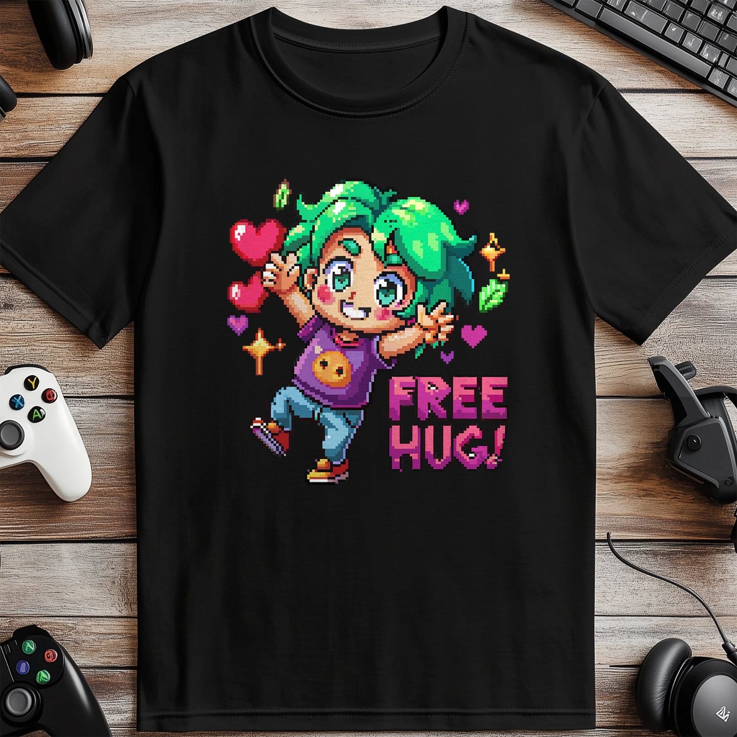 Pixel 95 T-Shirt Free hug