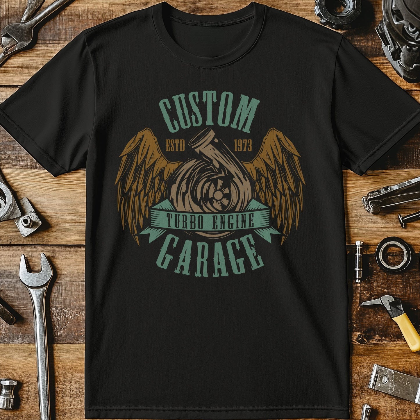 Custom Turbo Engine Garage T-shirt