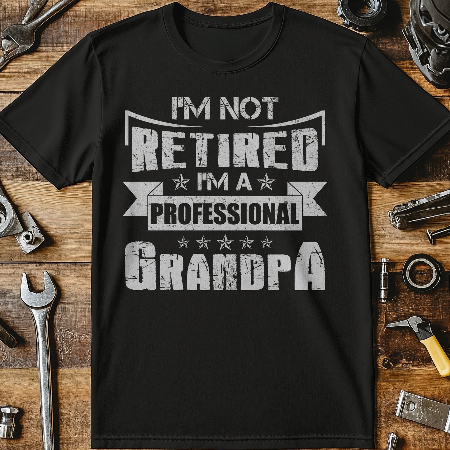 Retired Pro Grandpa Stars T-Shirt