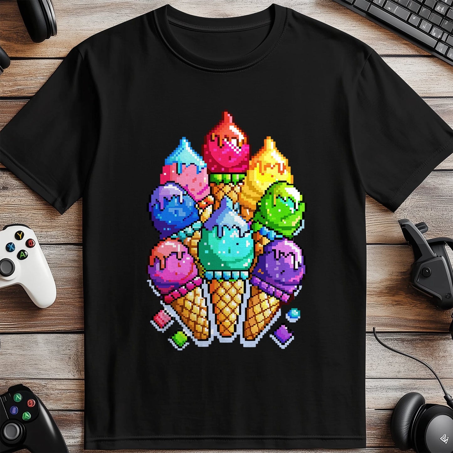 Pixel 51 t-shirt  ice cream cones.